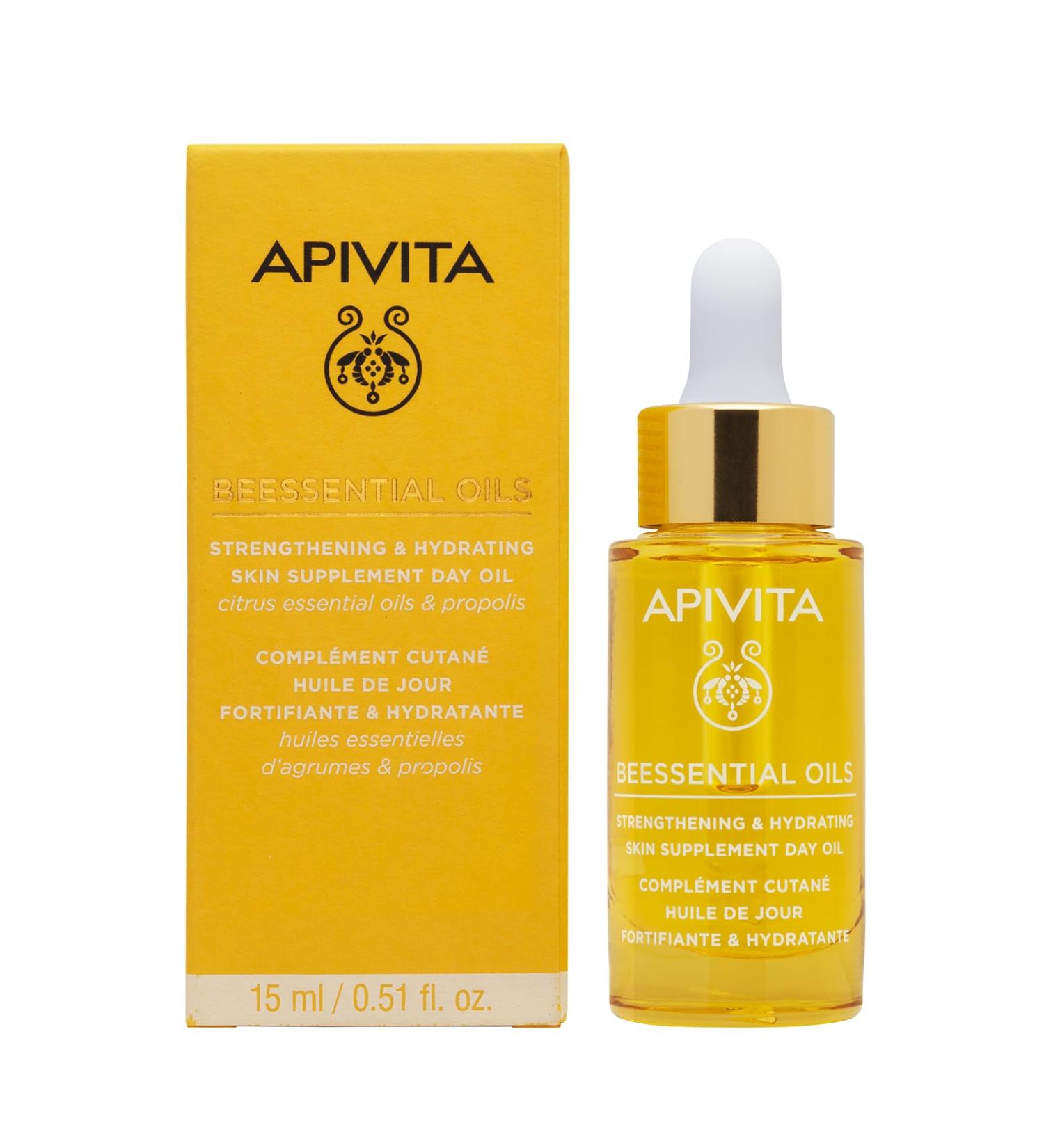 Apivita Beessential Strengthening & Hydrating Skin Supplement Face Day Oil 15ml - Face Elixir that Enhances Skin beauty Hydrates & Fortifies Skin Barrier - 100% Natural - Buy Online on GoSupps.com