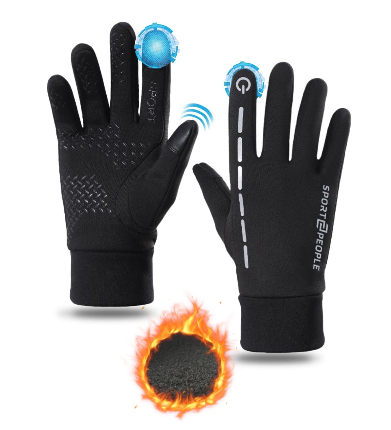 Sport2people Touchscreen Winter Gloves - Thermal Anti-Slip Full Finger Gloves for Men & Women | Perfect for Cycling Driving & Hiking - Buy Online on GoSupps.com