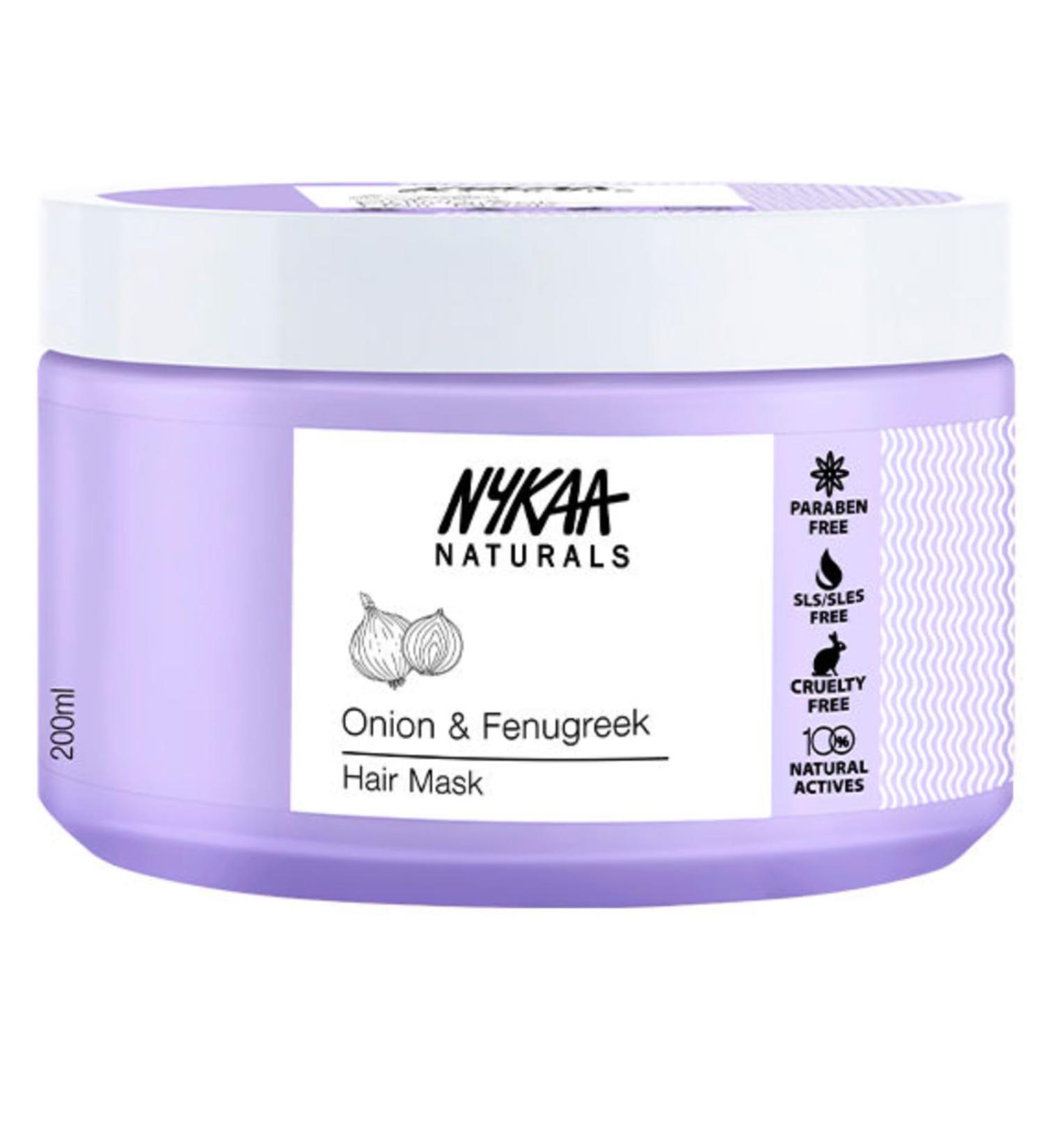 Nykaa Naturals Hair Mask | Deep Conditioner for Dry Damaged Hair | Onion & Fenugreek | 6.76 oz - Suitable for All Hair Types | International Shipping - Buy Online on GoSupps.com