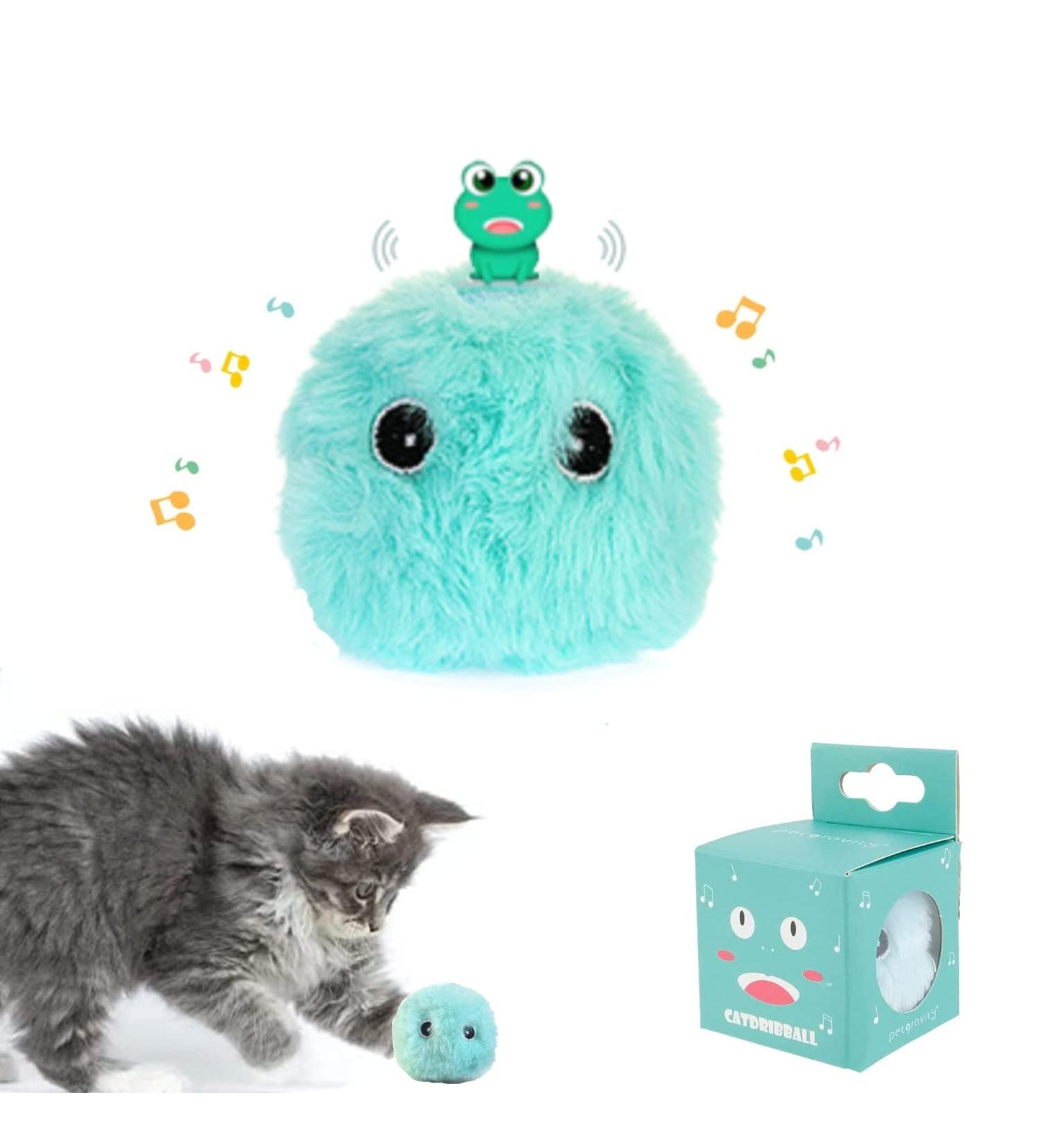 Buy PUPPBUDD Interactive Cat Toy with Catnip - Electric Sound Ball for Cats | Blue - International Shipping Available - Buy Online on GoSupps.com