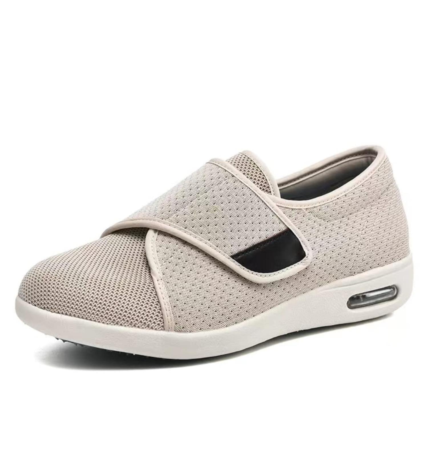 Men's Adjustable Wide Width Diabetic Shoes - Non Slip Velcro Sneakers for Swollen Feet - Beige - Size 10 - Buy Online on GoSupps.com