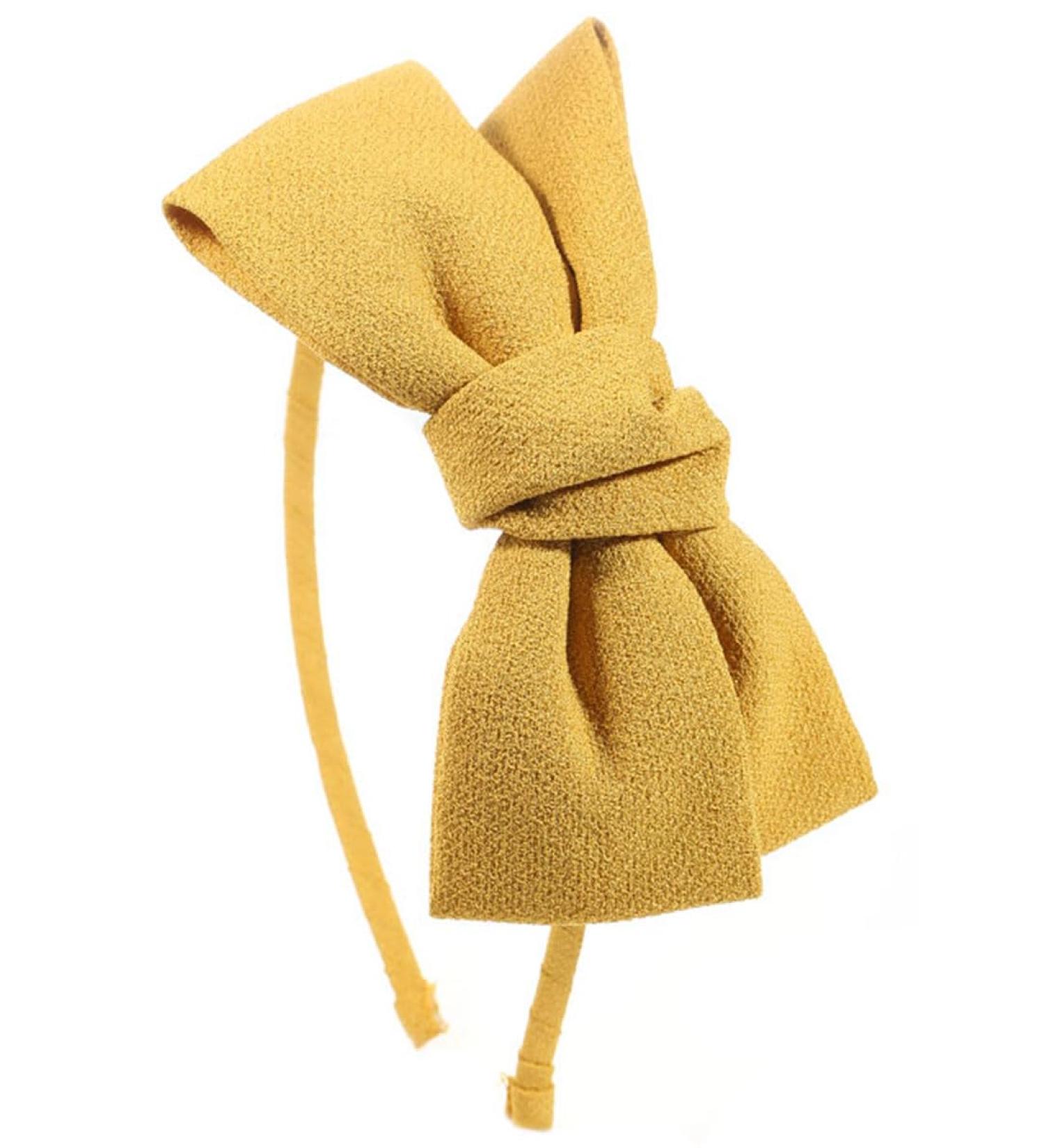 scicent Hairband Fabric Bow Headband Elastic Women's 1980s Head Band Cosplay Hair Hoop Accessories for Women and Girls Good for Carnival Party Daily Hair Bands Yellow - 16324 - Buy Online on GoSupps.com