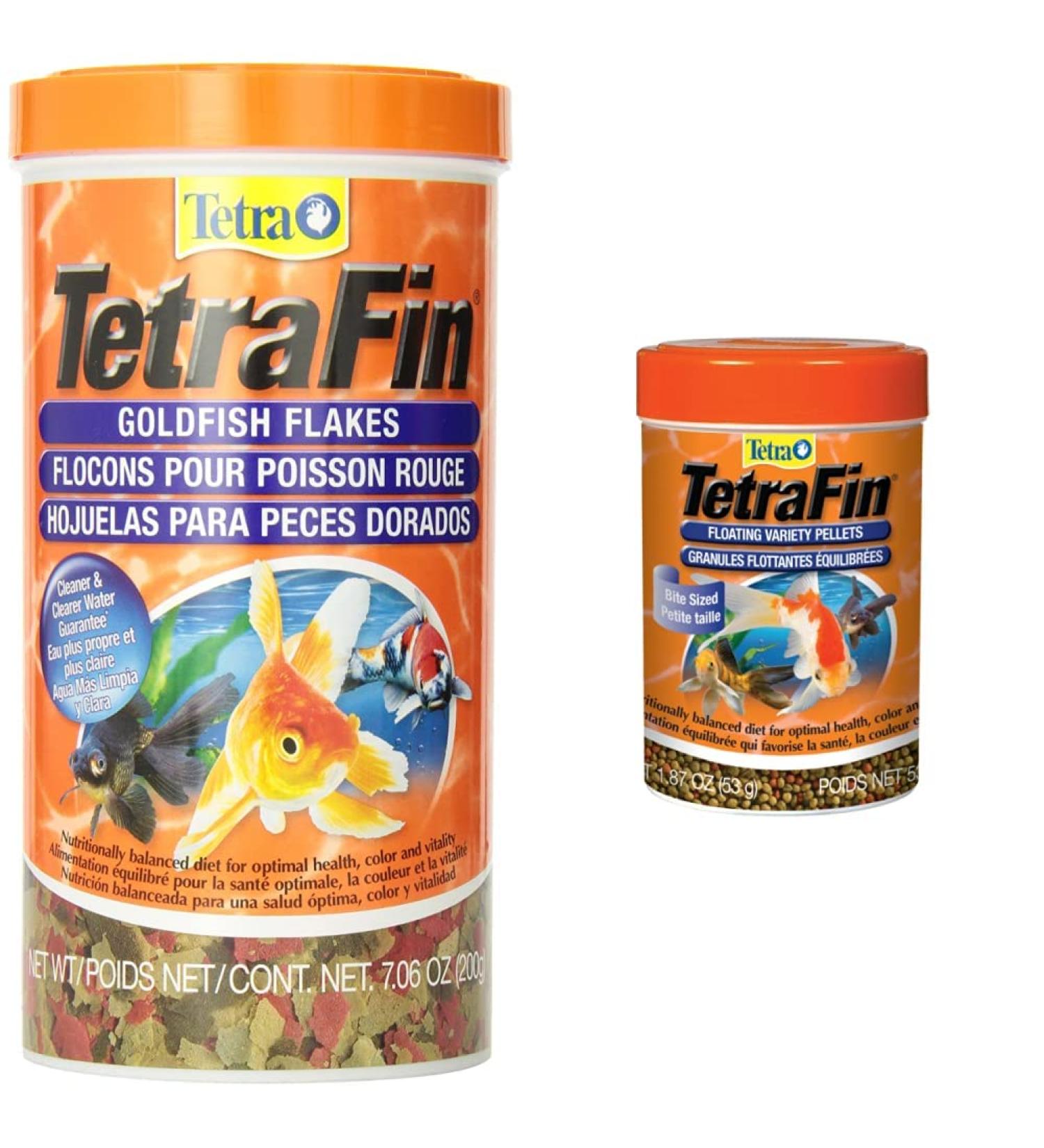 Tetra Goldfish Flakes 7.06oz + Tetra Goldfish Variety Pellets 1.87oz | Fish Food Bundle 200g Goldfish Flakes + Fin Goldfish Pellets - Buy Online on GoSupps.com