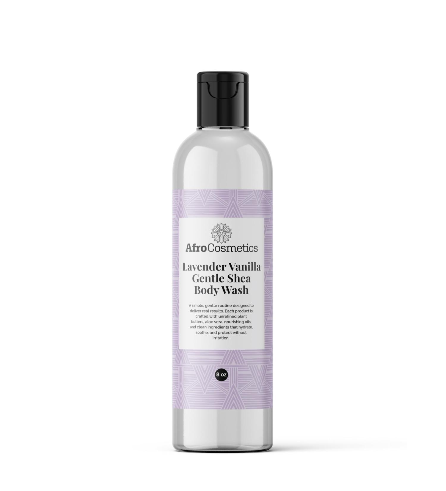 AFROCOSMETICS Gentle Shea Body Wash- Lavender Vanilla 8 oz