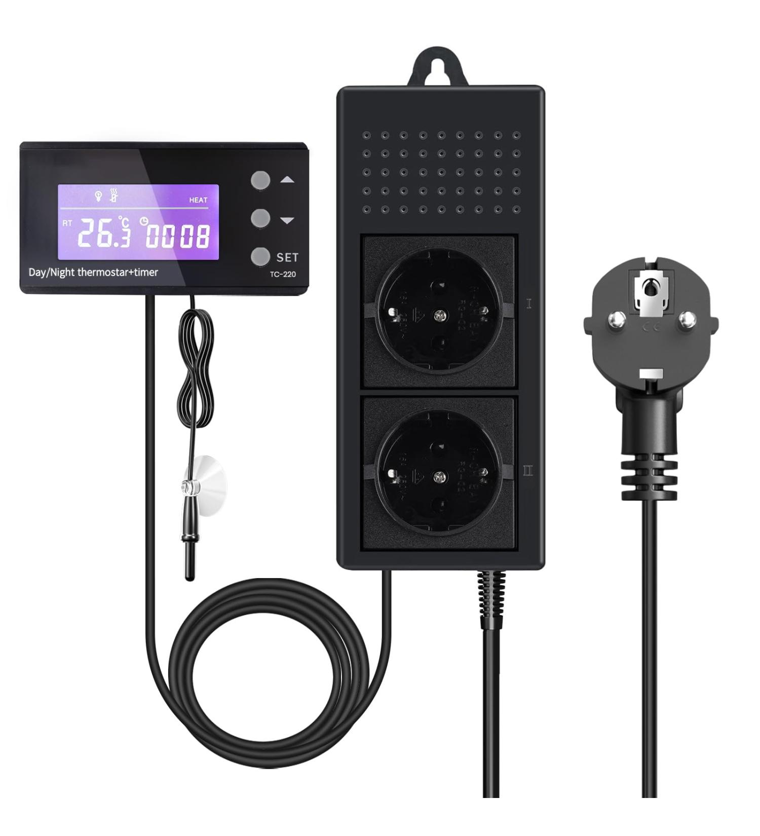 Buy Luxvista 220V Reptiles Thermostat - Digital Timer Temperature Controller for Terrarium Aquarium & Greenhouse - Buy Online on GoSupps.com