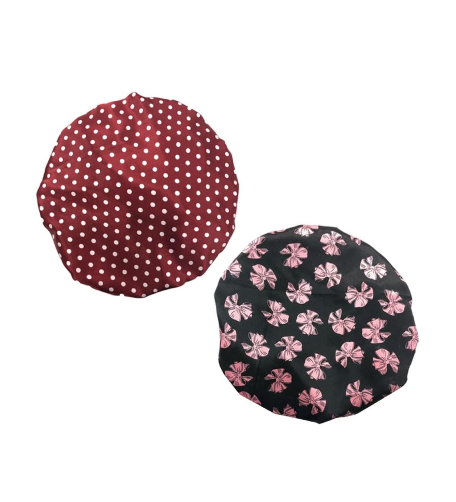 UKCOCO 2pcs Women's Reusable Shower Caps Set - Water Resistant Bath Visor for Salon & Home Use - Buy Online on GoSupps.com