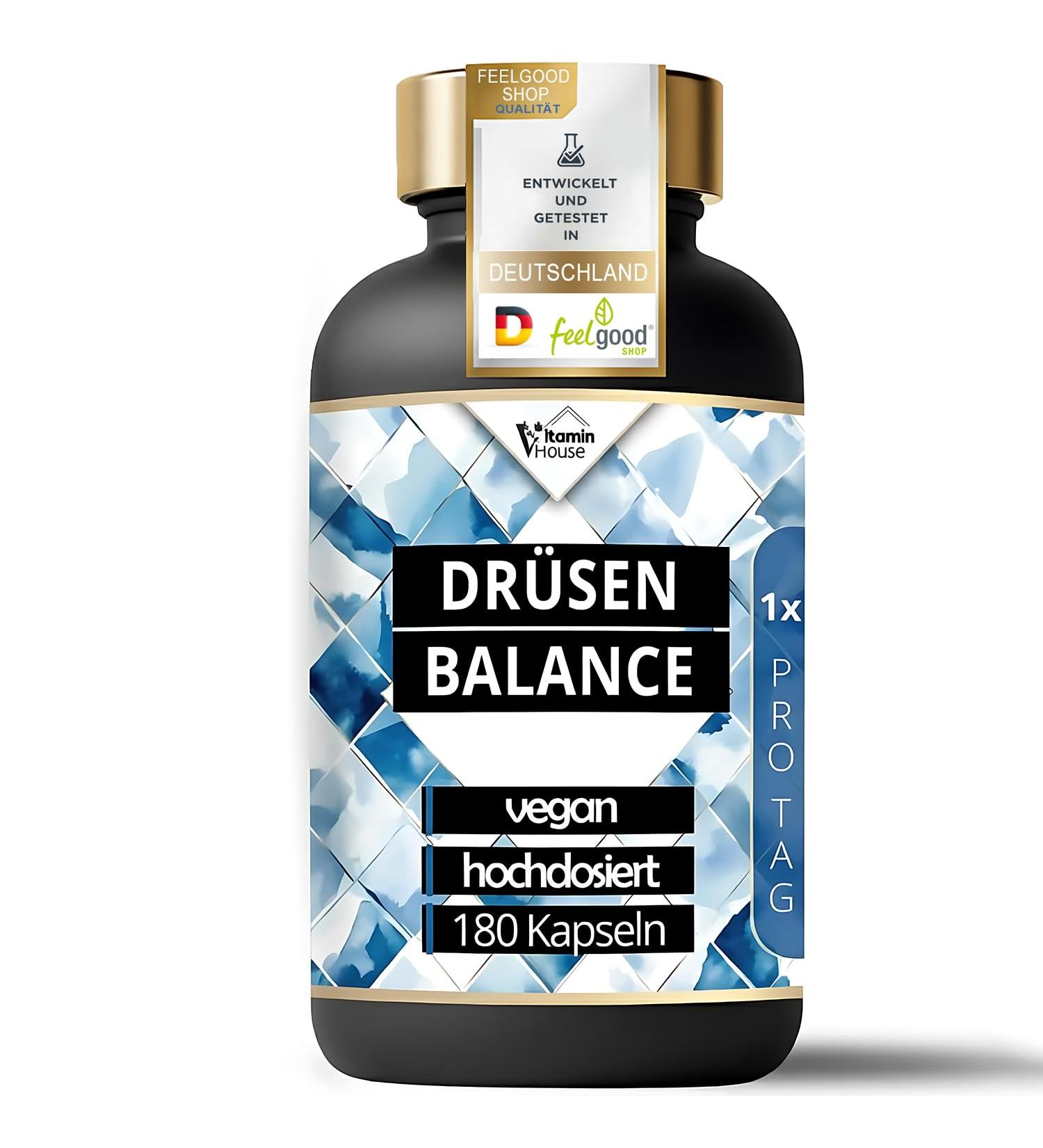 VitaminHouse CHOICES BALANCE 180 capsules 180 days vegan iodine selenium thyroid complex with thyme extract Ltyrosine plus 8 B vitamins iodine from brown algae kelp high dose - Buy Online on GoSupps.com