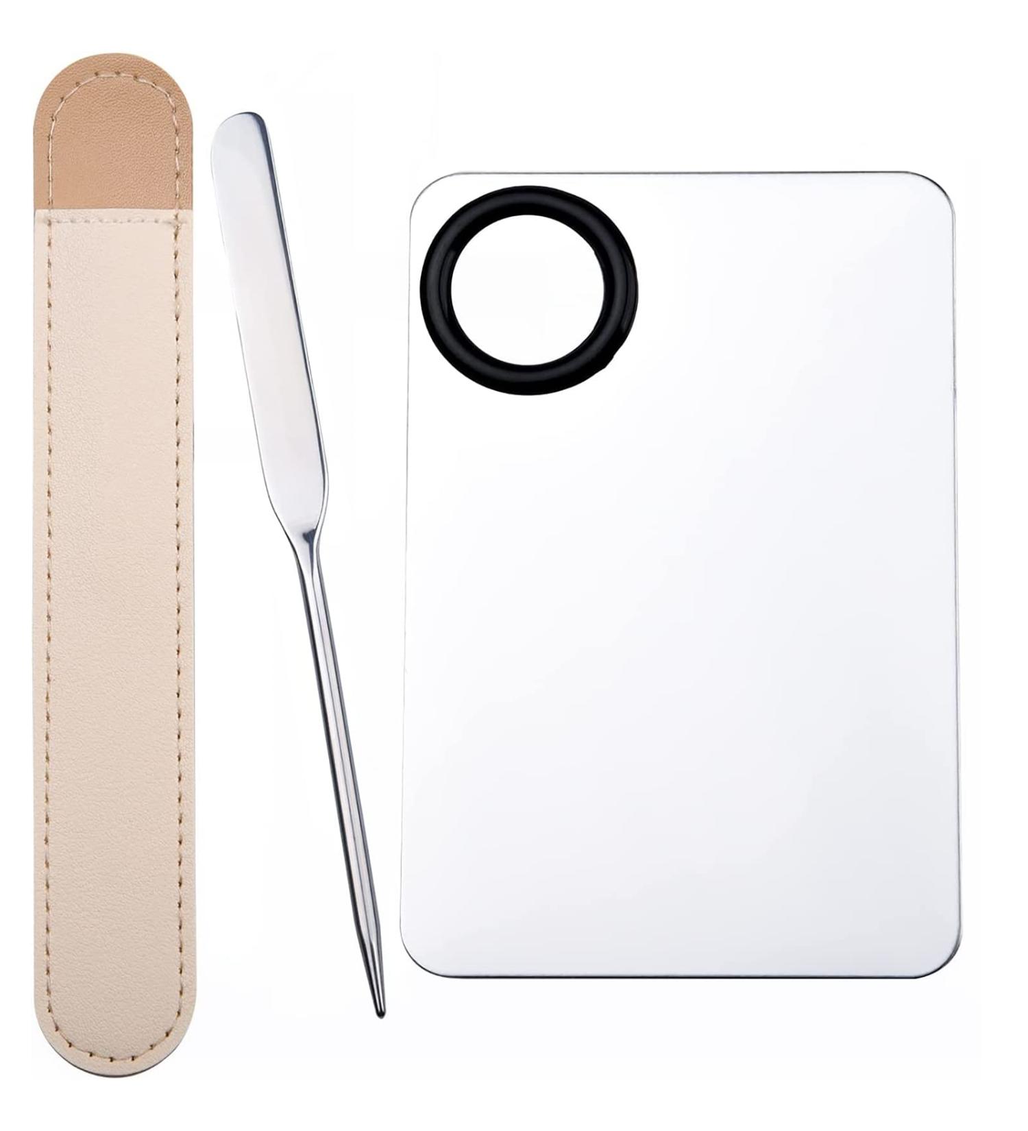 Makeup Spatula Makeup Korean Beauty Spatulas Stainless Liquid Foundation Spatula with Case Cover Professional Facial Cosmetic Makeup Tool - Buy Online on GoSupps.com