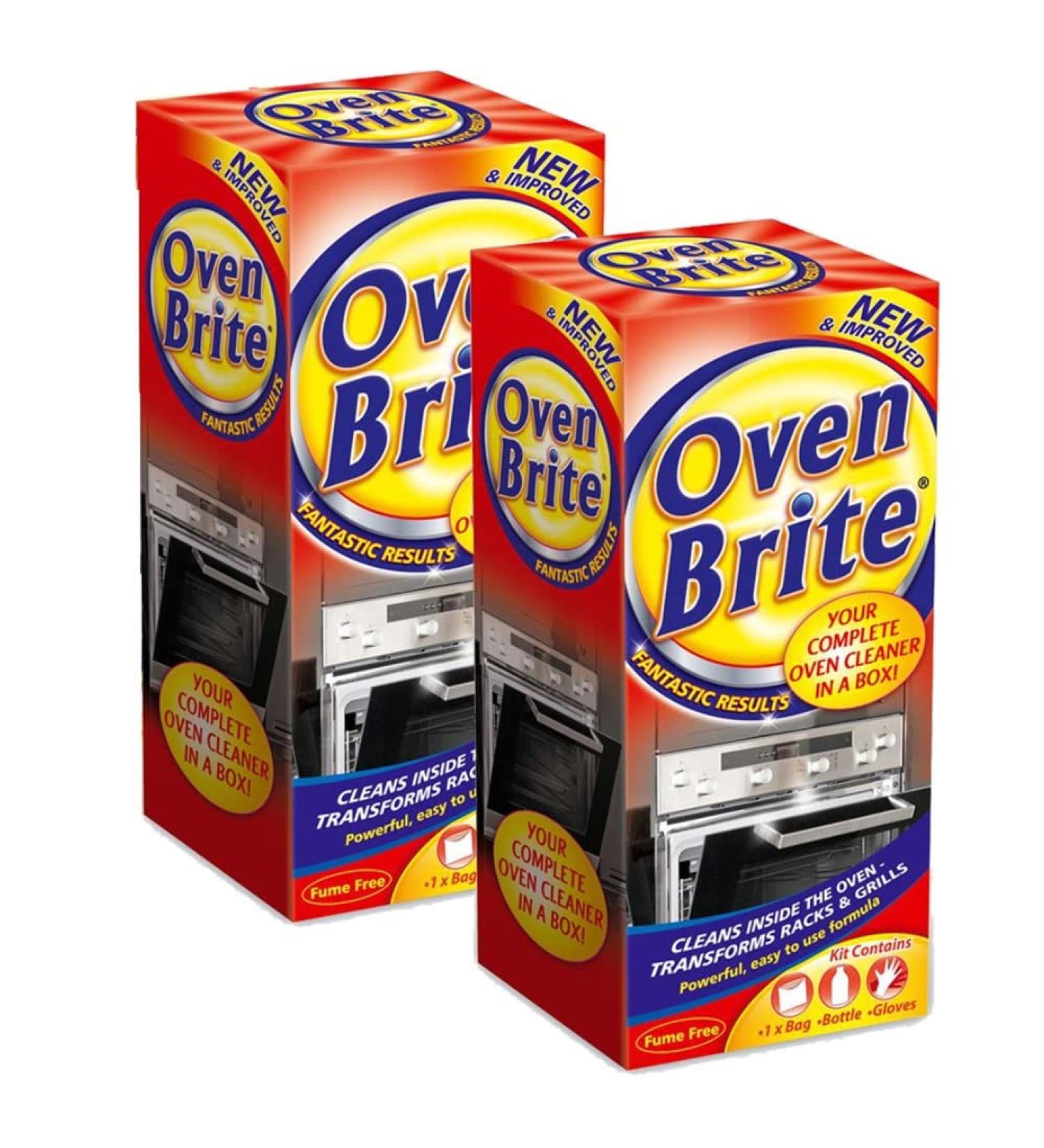 2 x Oven Racks Grill Cleaner Kit Liquid 500ml Pair of Gloves Bag Easy to Use Set