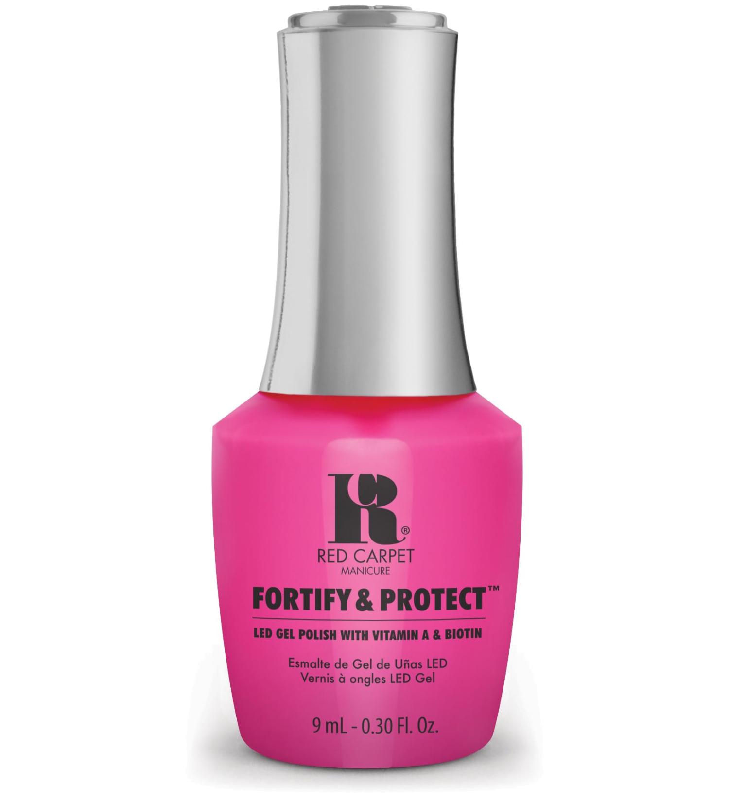 Red Carpet Manicure Fortify & Protect Bubblegum Pink Cr me Gel Polish for Strong Healthy Nails | Infused with Vitamin A & Biotin | Dressed To Impress | LED Nail Gel Colour | 0.3 Fl. Oz. - Buy Online on GoSupps.com