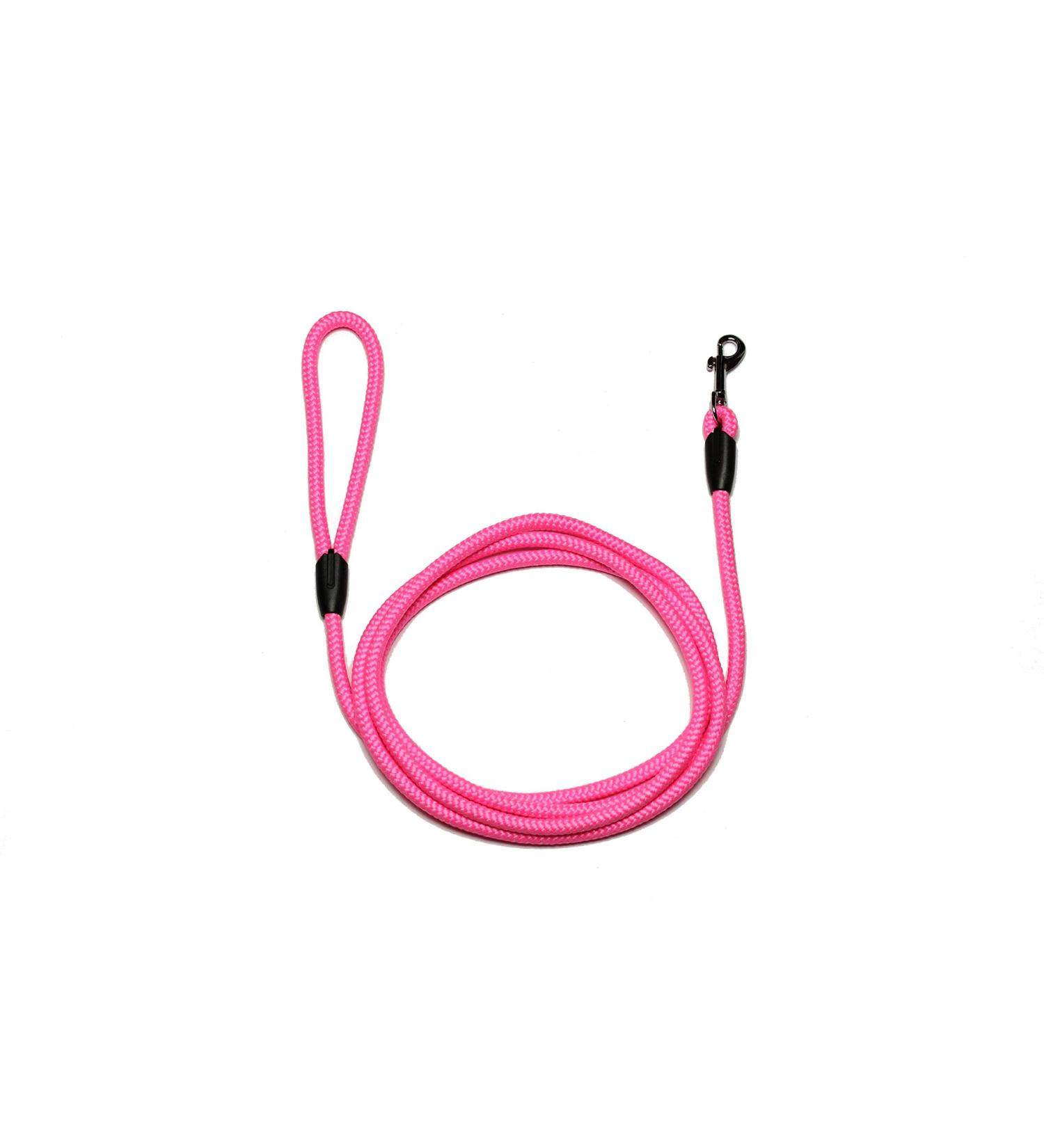 Leash - rope leash with hand loop Basic 10mm 27 colours 7 lengths (3.00 m fluor pink) 3.00 m fluor pink