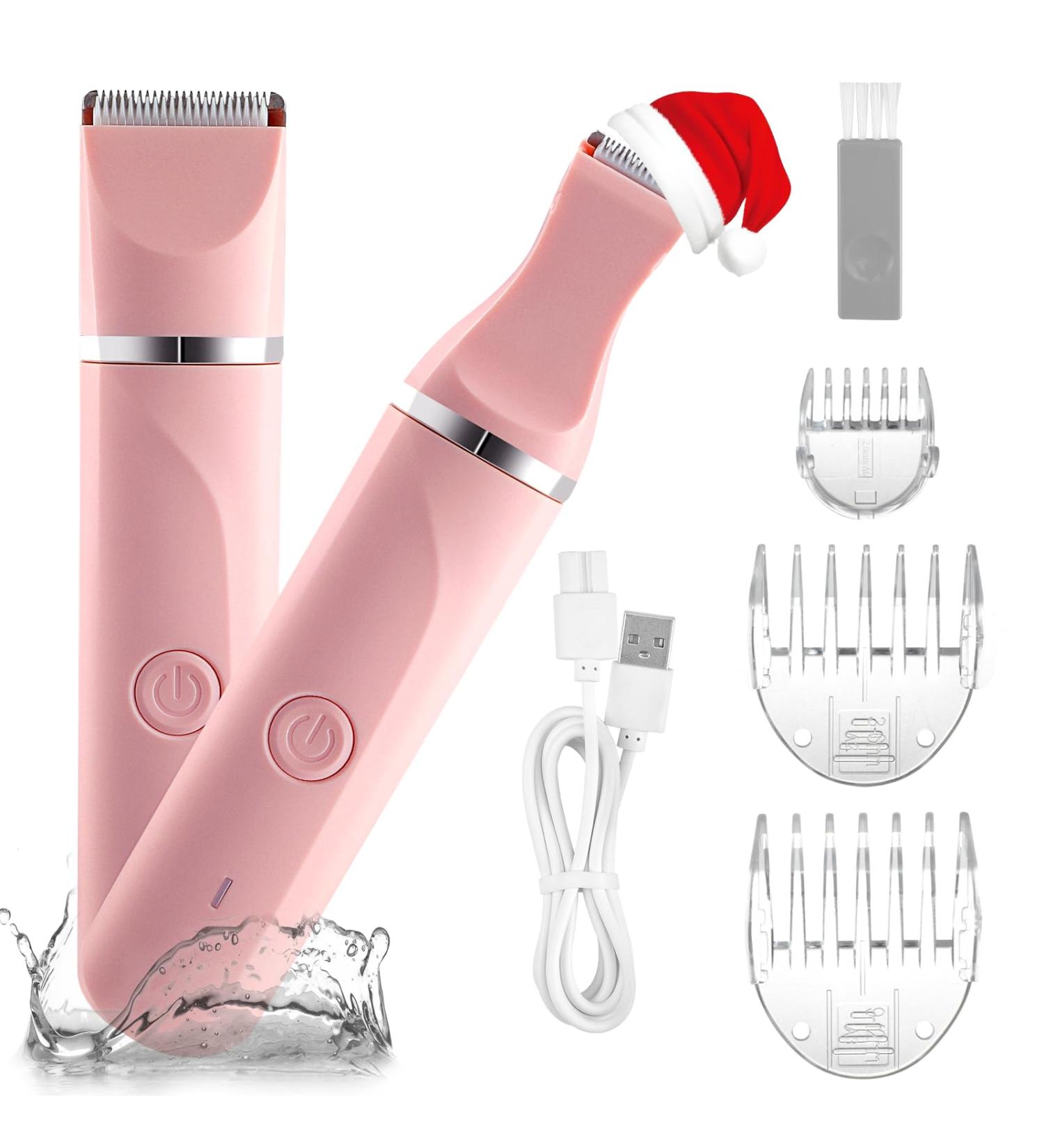 Electric Bikini Trimmer for Women - Wet & Dry Lady Shaver with Ceramic Blades - Pink - Buy Online on GoSupps.com