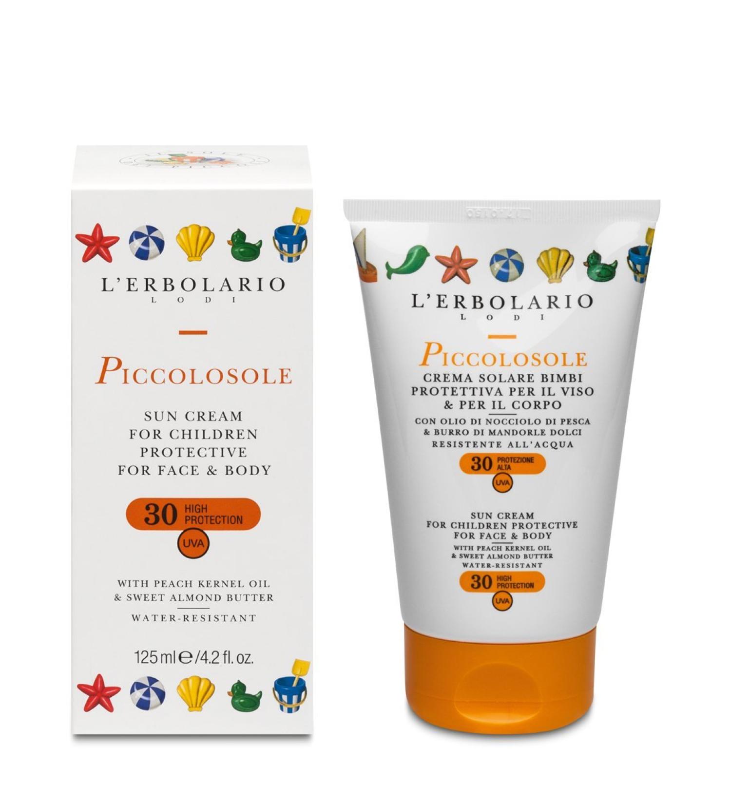 L'Erbolario Piccolosole Sunscreen for face and body High protection Water resistant SPF 30 Size: 125 ml