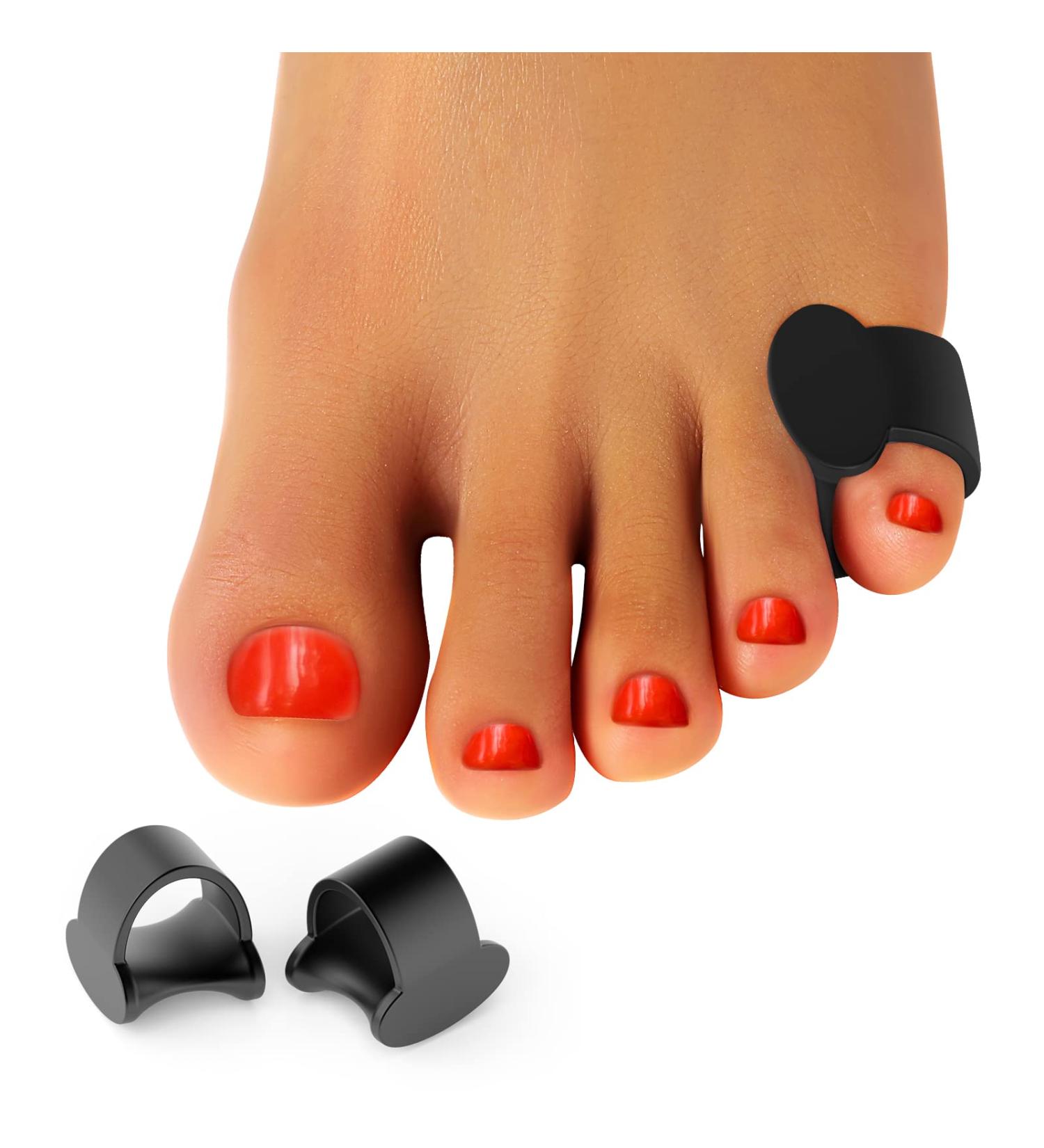 Welnove Pinky Toe Separator 12 Pcs - Black Gel Toe Spacers for Bunion Corrector - Little Toe Cushions for Women and Men - Overlapping Toe Relief - Buy Online on GoSupps.com