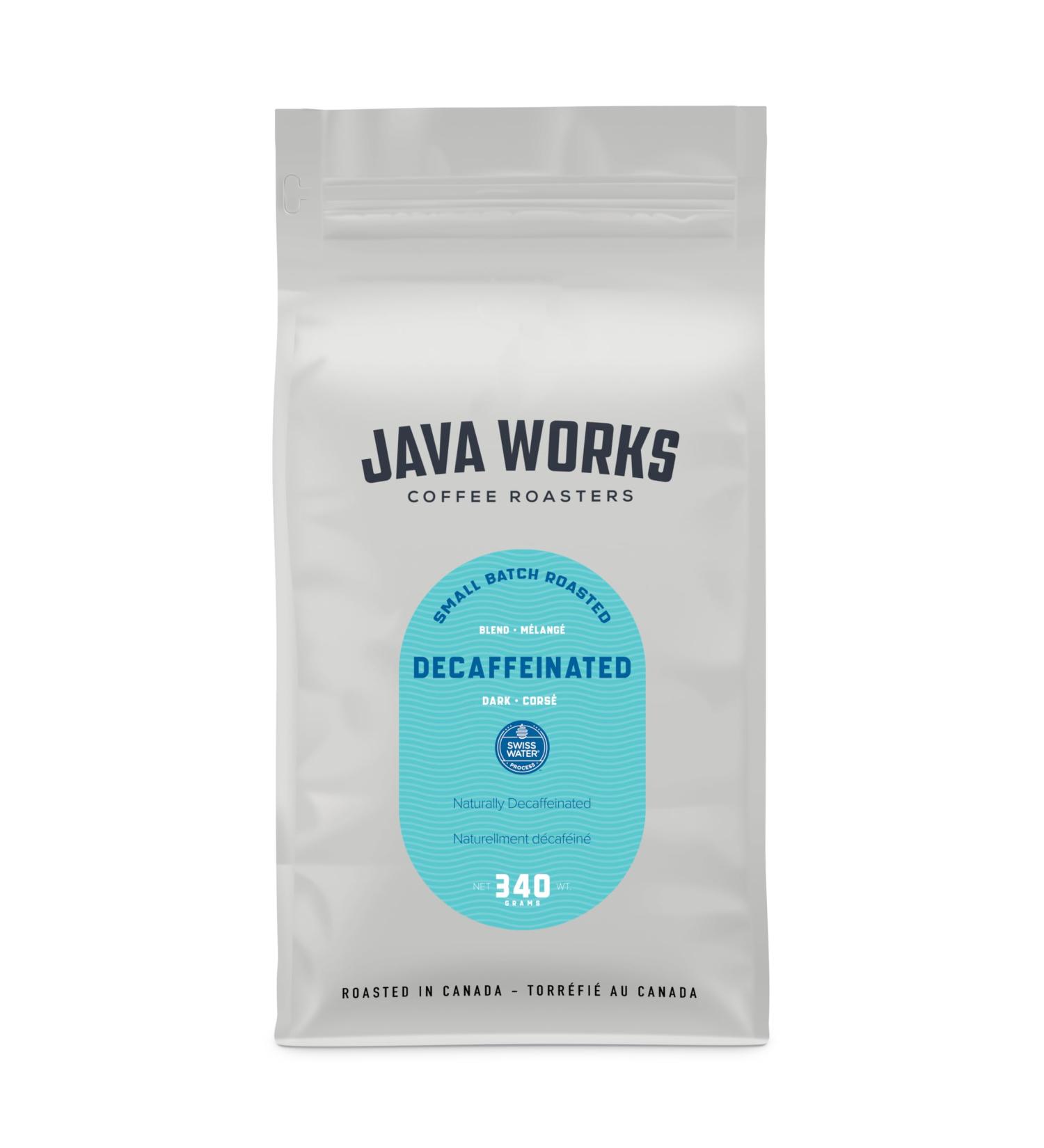 Java Works Coffee - Swiss Water Naturally Decaffeinated 340 Grams - Buy Online on GoSupps.com