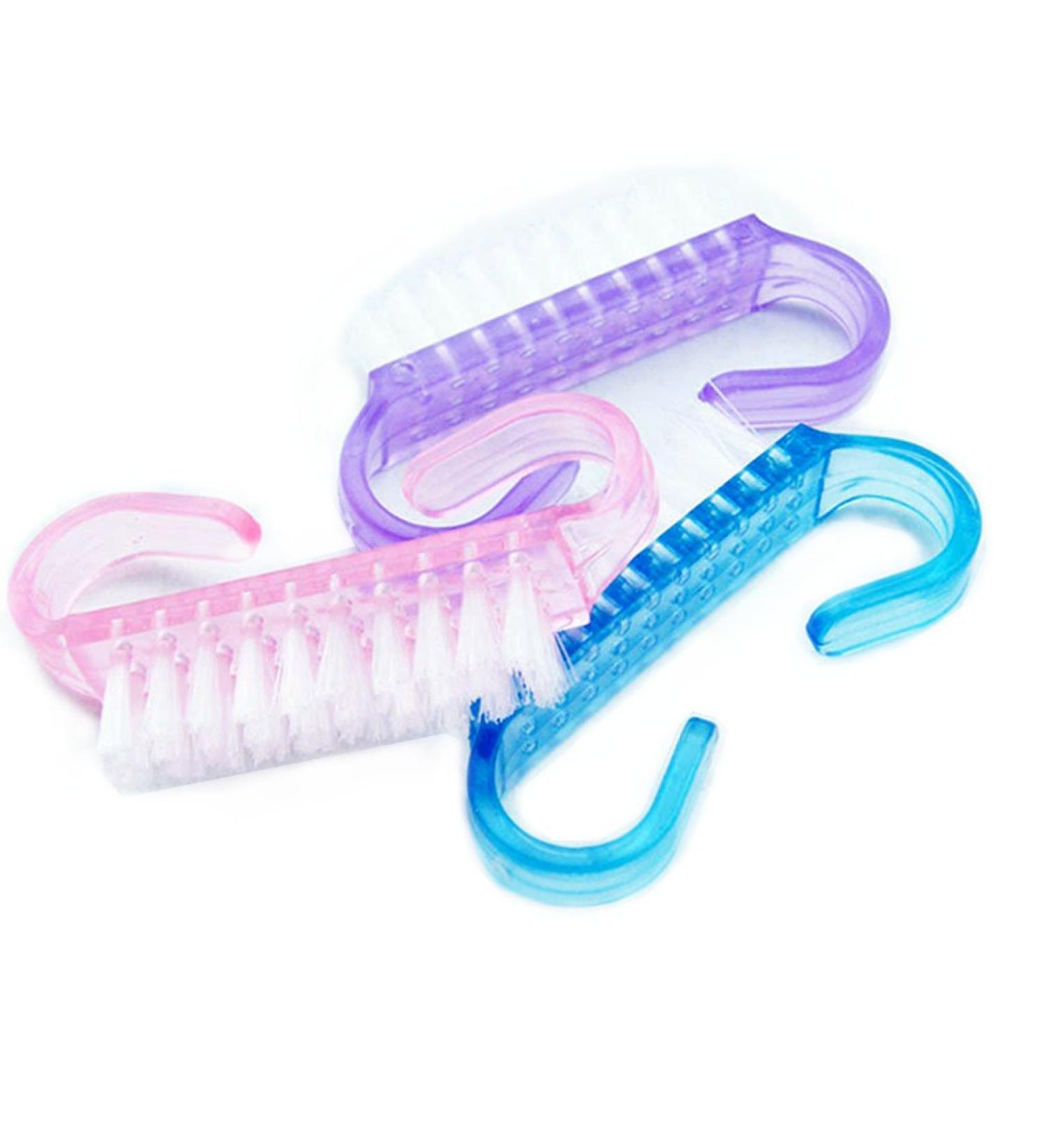 Pack of 3 Nail Brushes - Tough Firm Cactus Bristles | Purple Pink & Blue Hand Cleaning Brushes for Ultimate Nail Care - Buy Online on GoSupps.com
