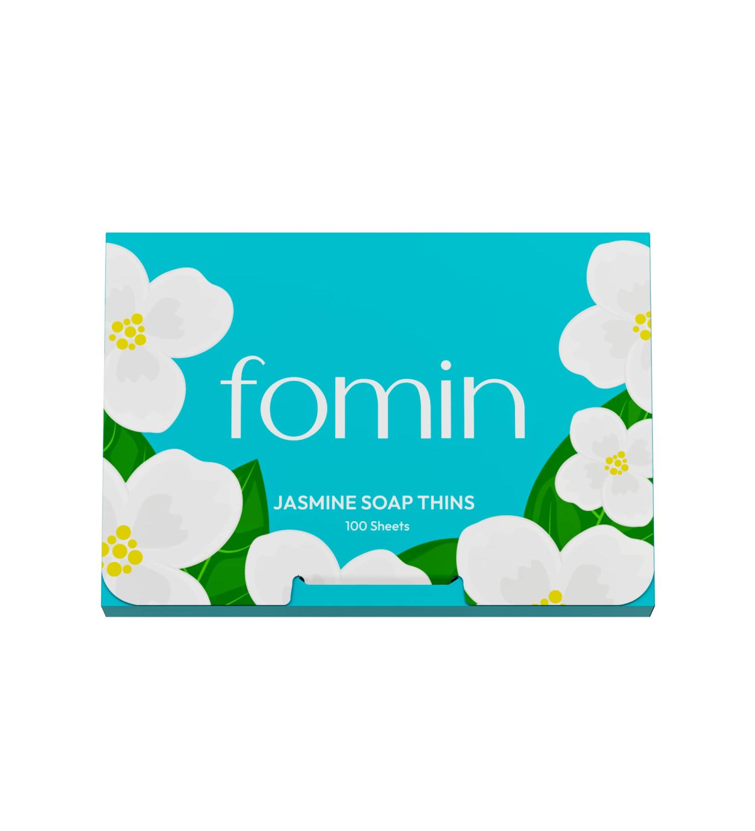 FOMIN Antibacterial Jasmine Paper Soap Sheets - 100 Travel Sheets - Dissolvable & Portable Mini Soap for Camping - Single Pack - Buy Online on GoSupps.com
