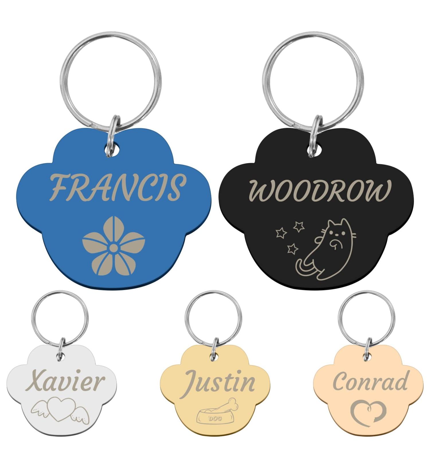 Personalized Engraved Dog Tags | Custom Stainless Steel Pet ID Badges for Dogs & Cats - Various Shapes & Styles - Buy Online on GoSupps.com