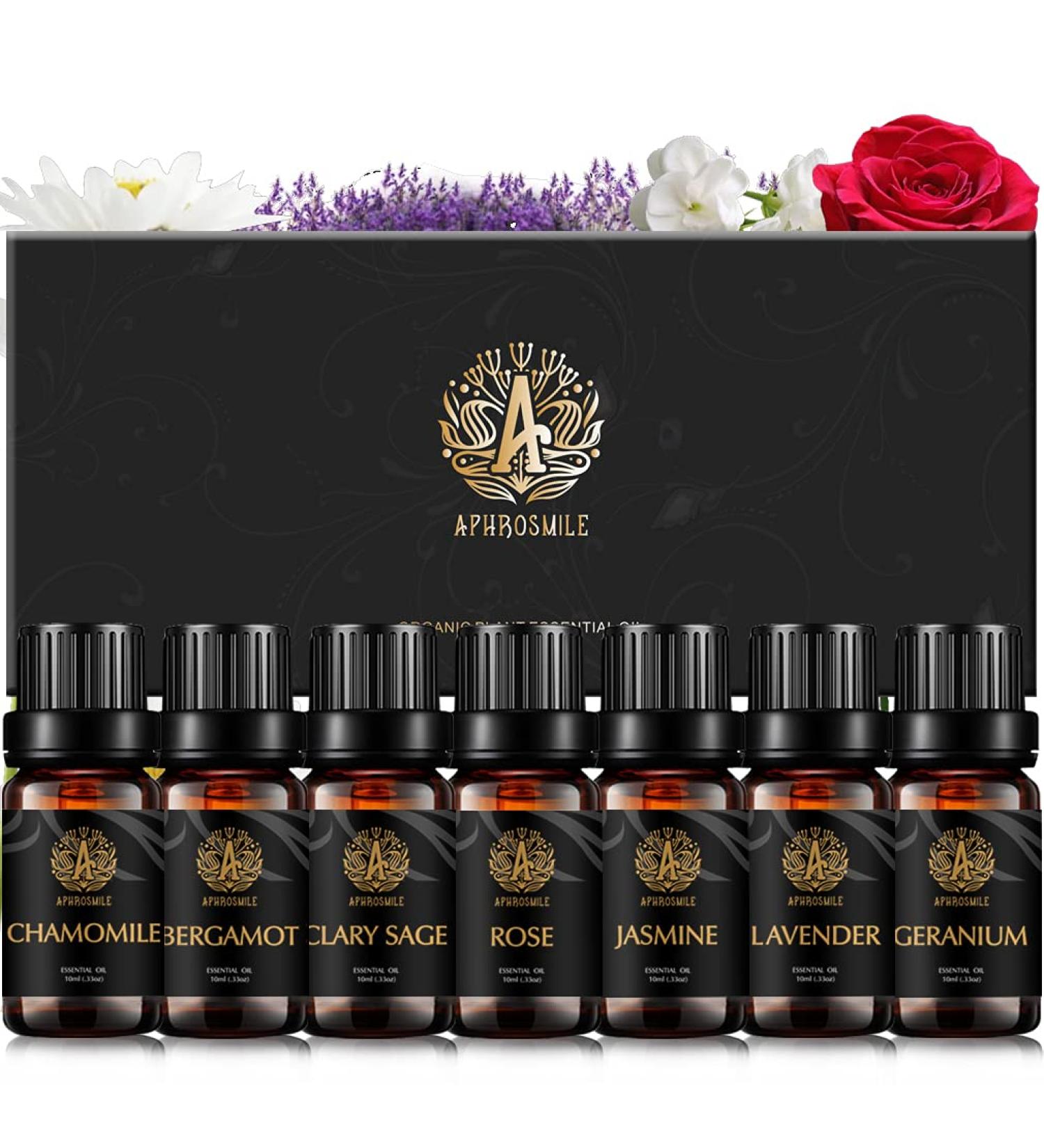 Aromatherapy Rose Essential Oil Set for Diffuser 7x10ml 100% Pure Chamomile Essential Oils Set for Humidifier - Pure Bergamot Clary Sage Jasmine Geranium Lavender Oils Set for Air Freshener - Buy Online on GoSupps.com
