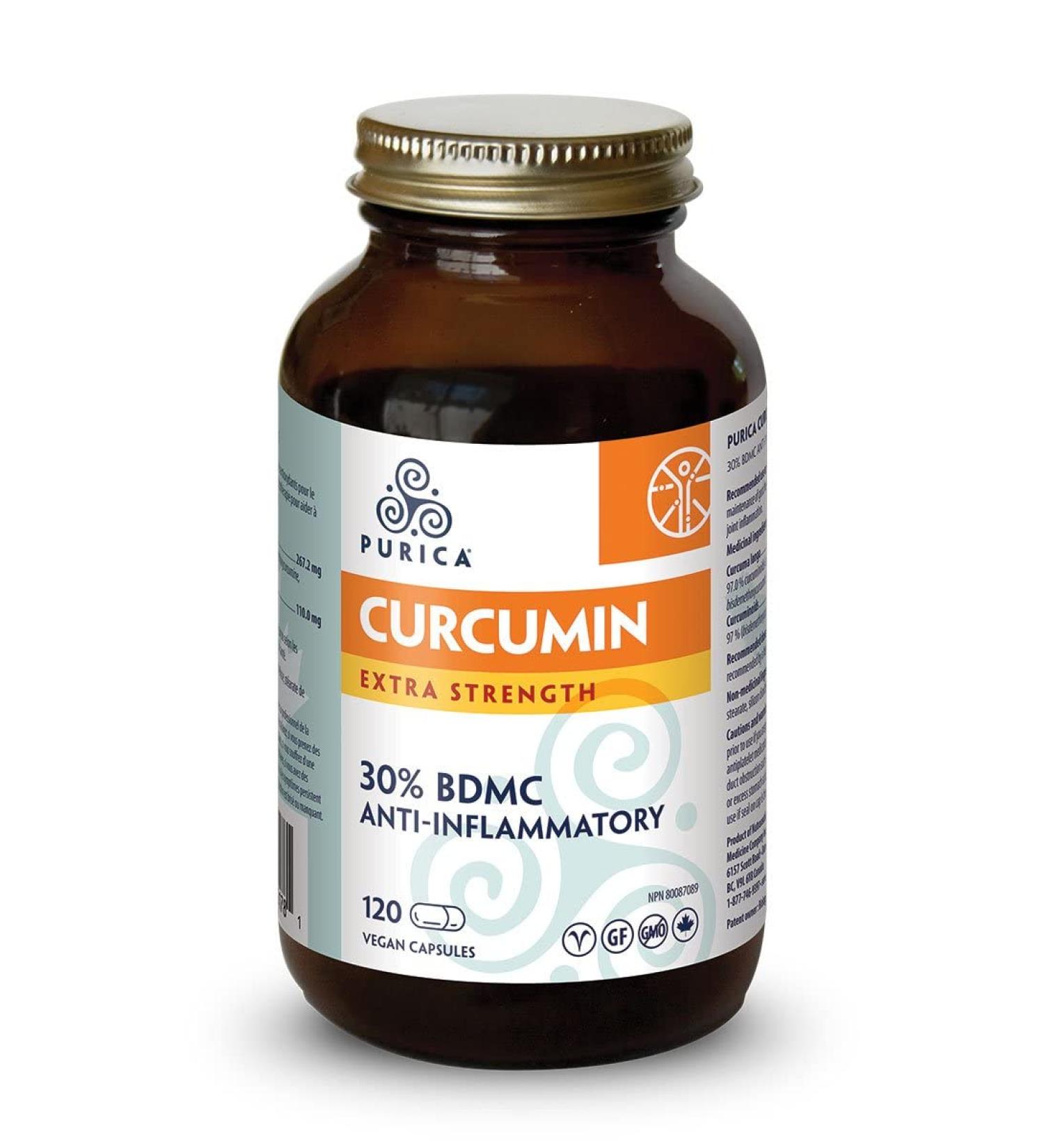 PURICA - Curcumin - Extra Strength - 30% BDMC - Vitamins for Skin Brain Health Supplements (120 Count (Pack of 1)) - Buy Online on GoSupps.com