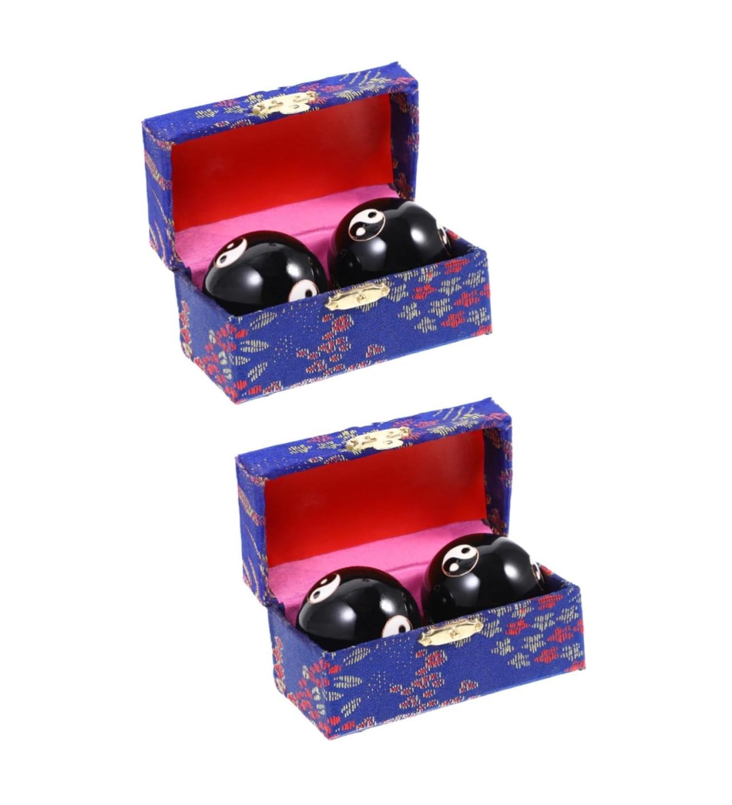Beaupretty 4-Piece Massage Globe Handballs - Gymnastics Training & Yoga Fitness Massage Balls | Cloisonn Metal Balance Balls for Hand Therapy - Buy Online on GoSupps.com
