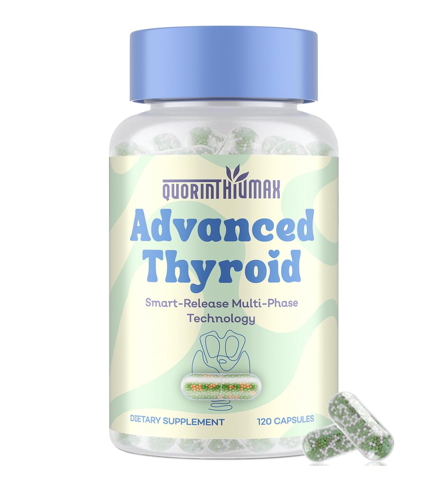 Thyroid Support Supplement for Women 120 Capsules - Smart-Release Micro-Beads with ThyroSynth & GutThyro - Advanced Thyroid Complex Ashwagandha Marine Collagen & 20B CFU Probiotics - 1 Bottle 120 Count (Pack of 1) - Buy Online on GoSupps.com