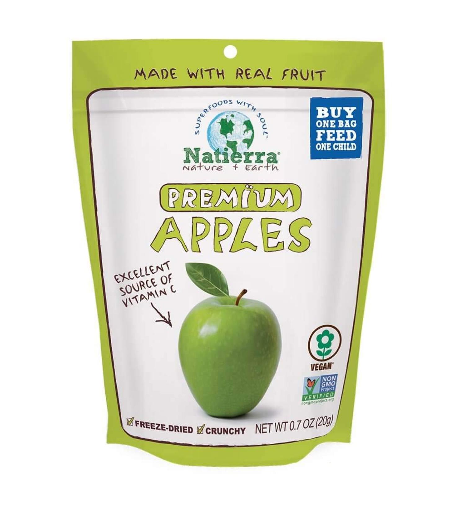 NATIERRA Premium Freeze-Dried Apples - Non-GMO  Vegan  0.7 oz (Pack of 8) | Healthy Snack - Buy Online on GoSupps.com