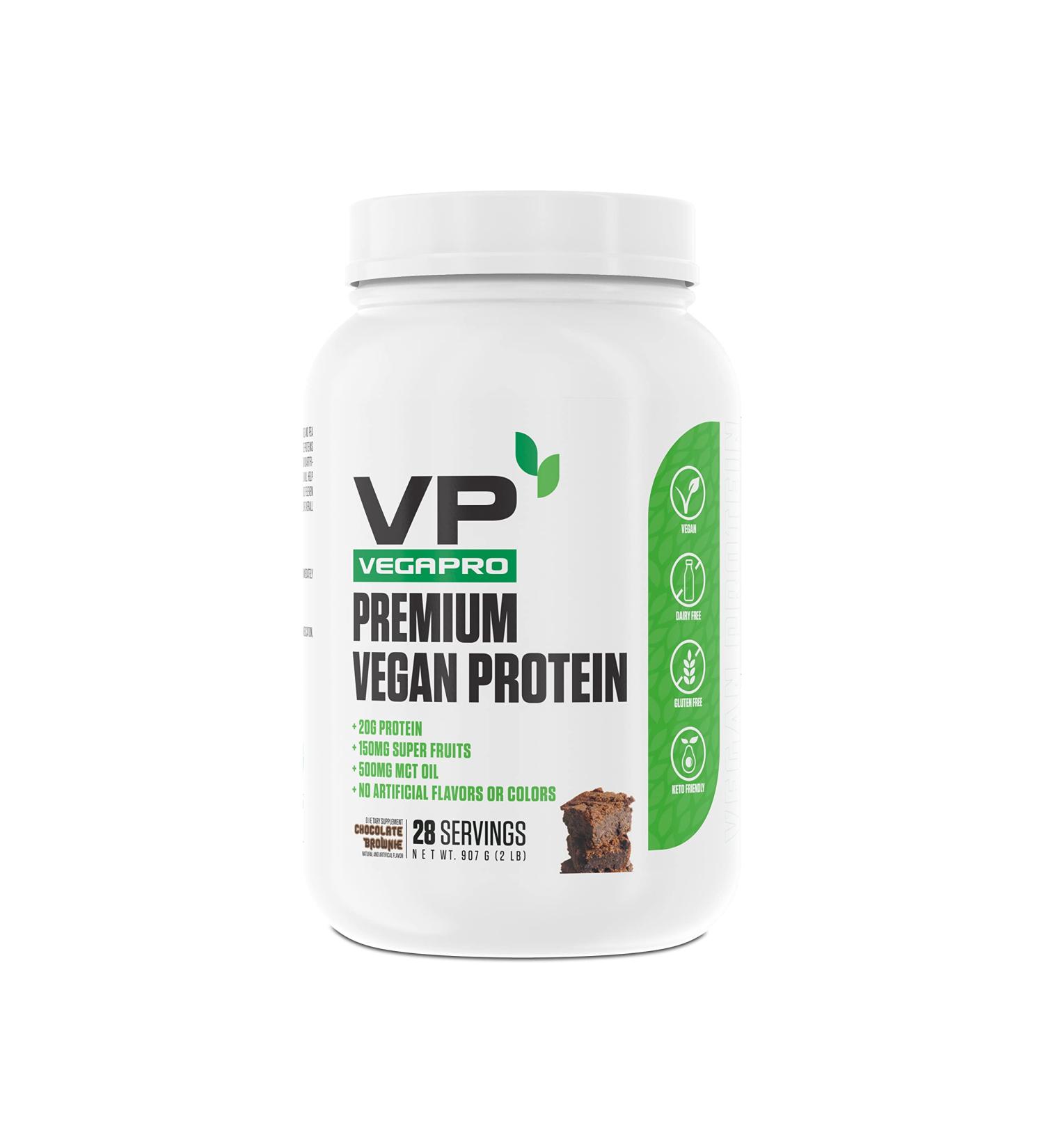 VegaPro Vegan Protein Powder - #1 Plant-Based Protein with 20g | Super Fruits Easy Digestion No Artificial Flavors - Chocolate Brownie (28 Servings - Buy Online on GoSupps.com