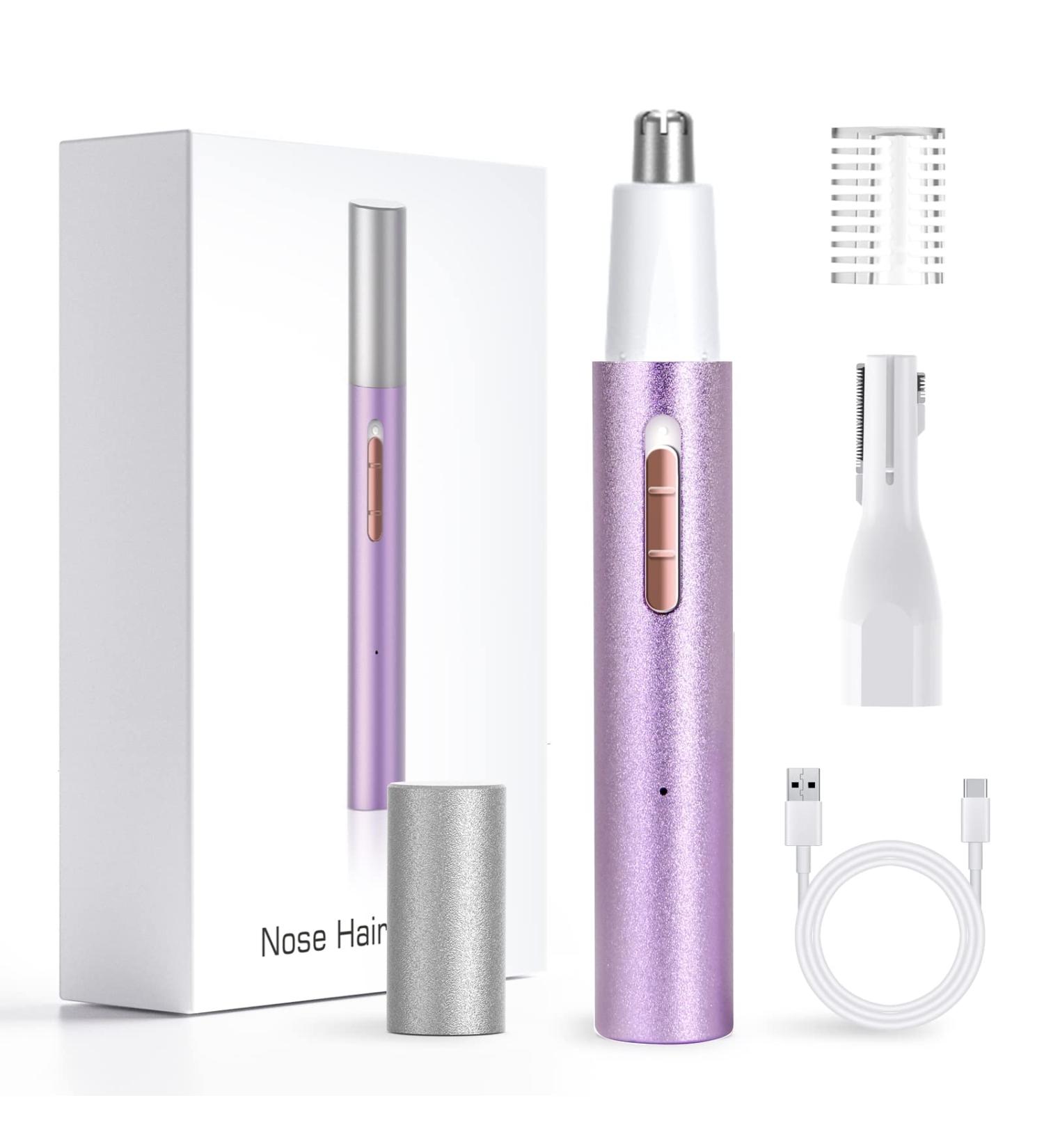 2-in-1 Nasal Hair Trimmer & Ear Hair Cutter - Waterproof Precision Trimmers for Women | Easy Clean Violet - Buy Online on GoSupps.com