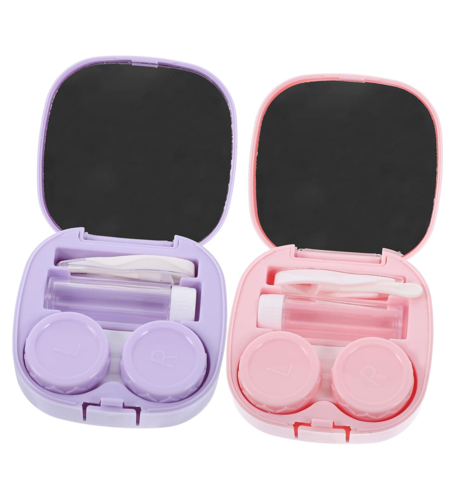 Healeved Contact Lens Container Travel Case | Durable Lens Storage Box for Outdoor Use | 7.00x6.80x2.50cm - Buy Online on GoSupps.com