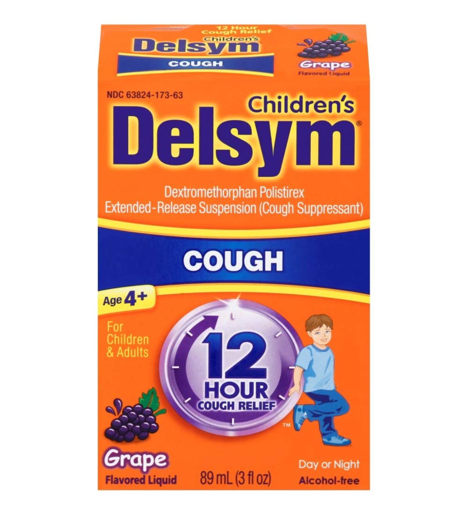Delsym Children's 12 Hr Cough Relief Liquid Grape 3 oz (Pack of 2) - Buy Online on GoSupps.com