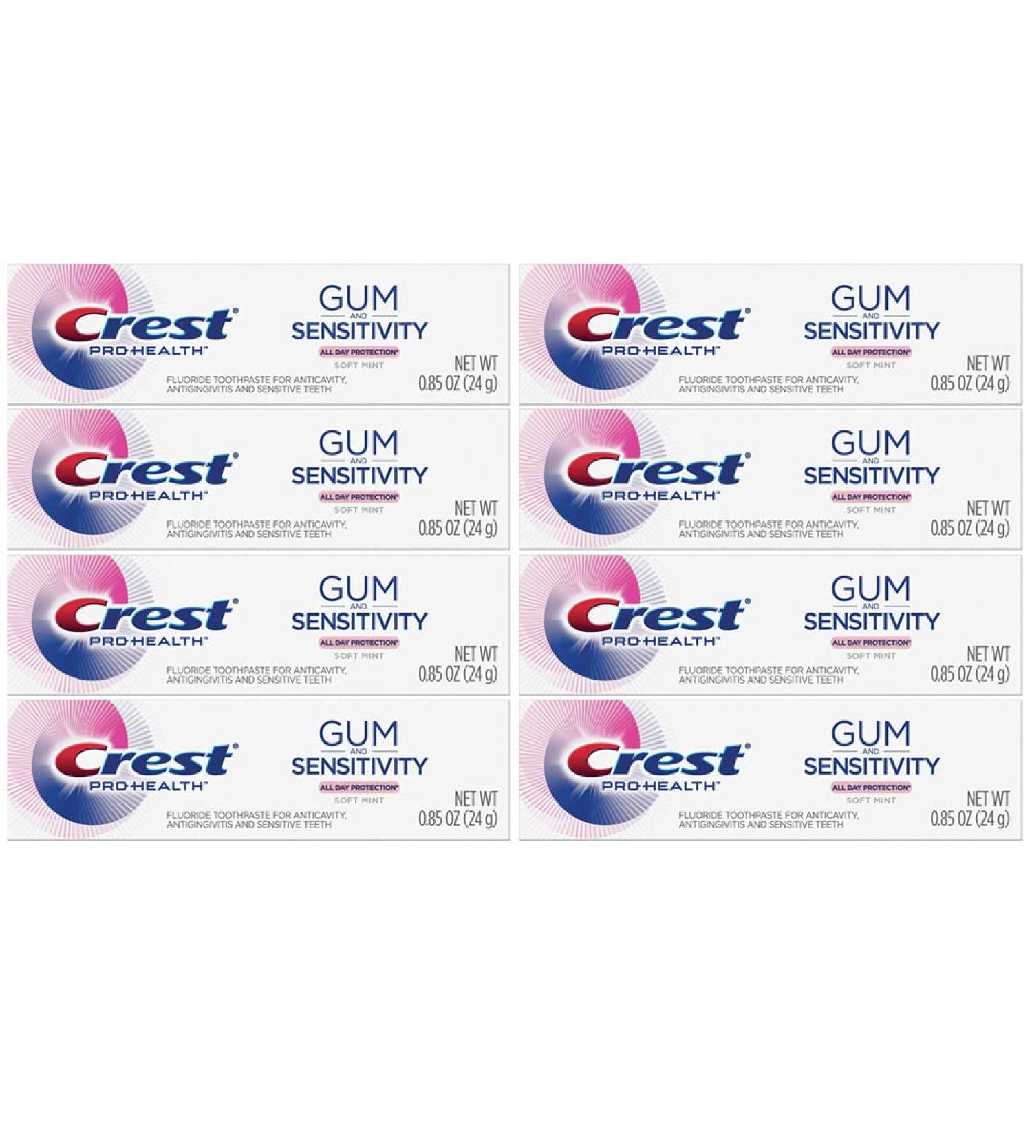 Crest Pro Health Gum and Sensitivity Toothpaste for Sensitive Teeth Soft Mint Travel Size 0.85 oz (24g) - Pack of 8 - Buy Online on GoSupps.com