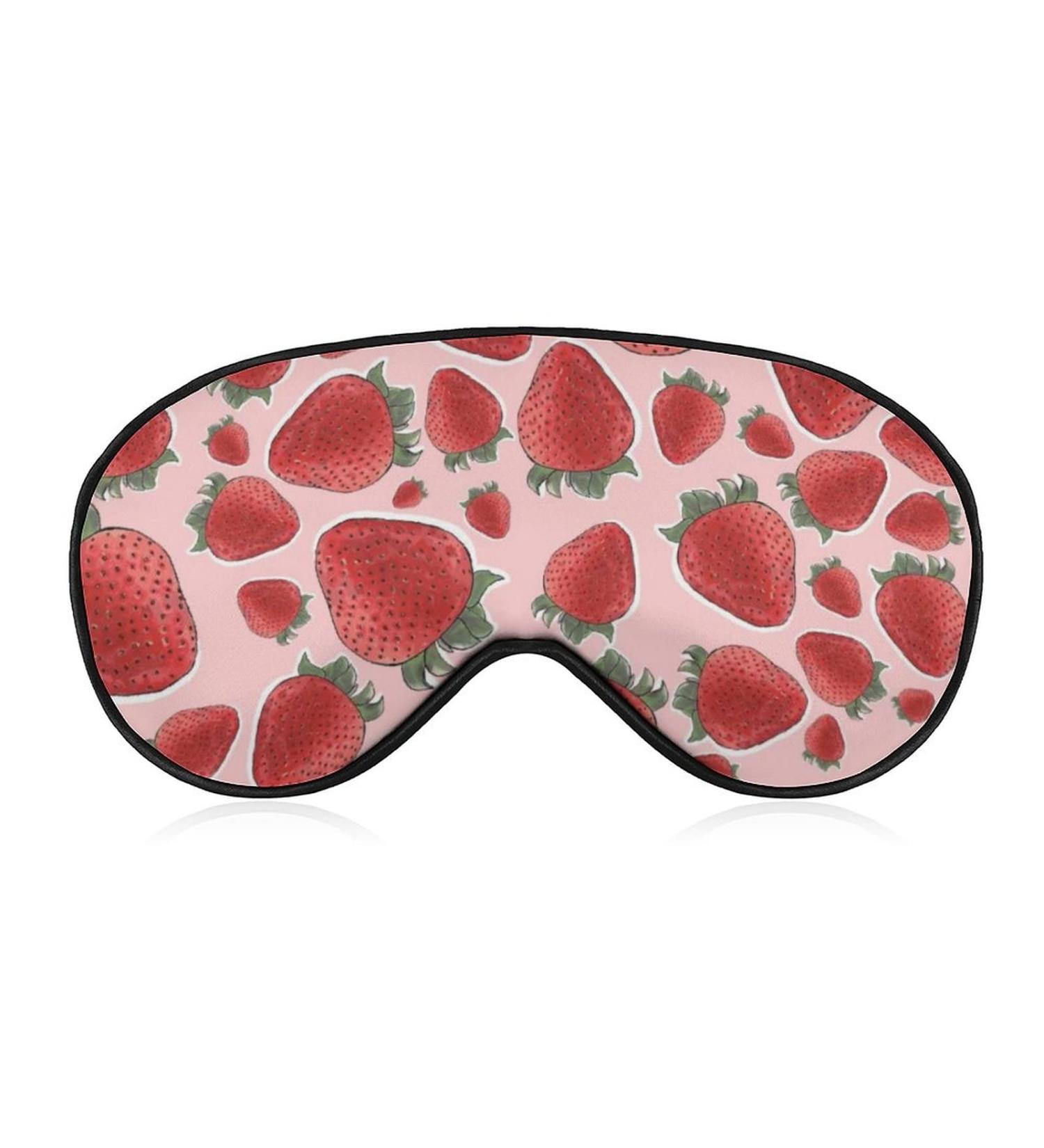 Super Soft Strawberry Pink Sleep Mask | Lightweight & Comfortable Eye Mask for Sleeping, Travel, Shift Work, Naps | Adjustable Night Blindfold - Buy Online on GoSupps.com