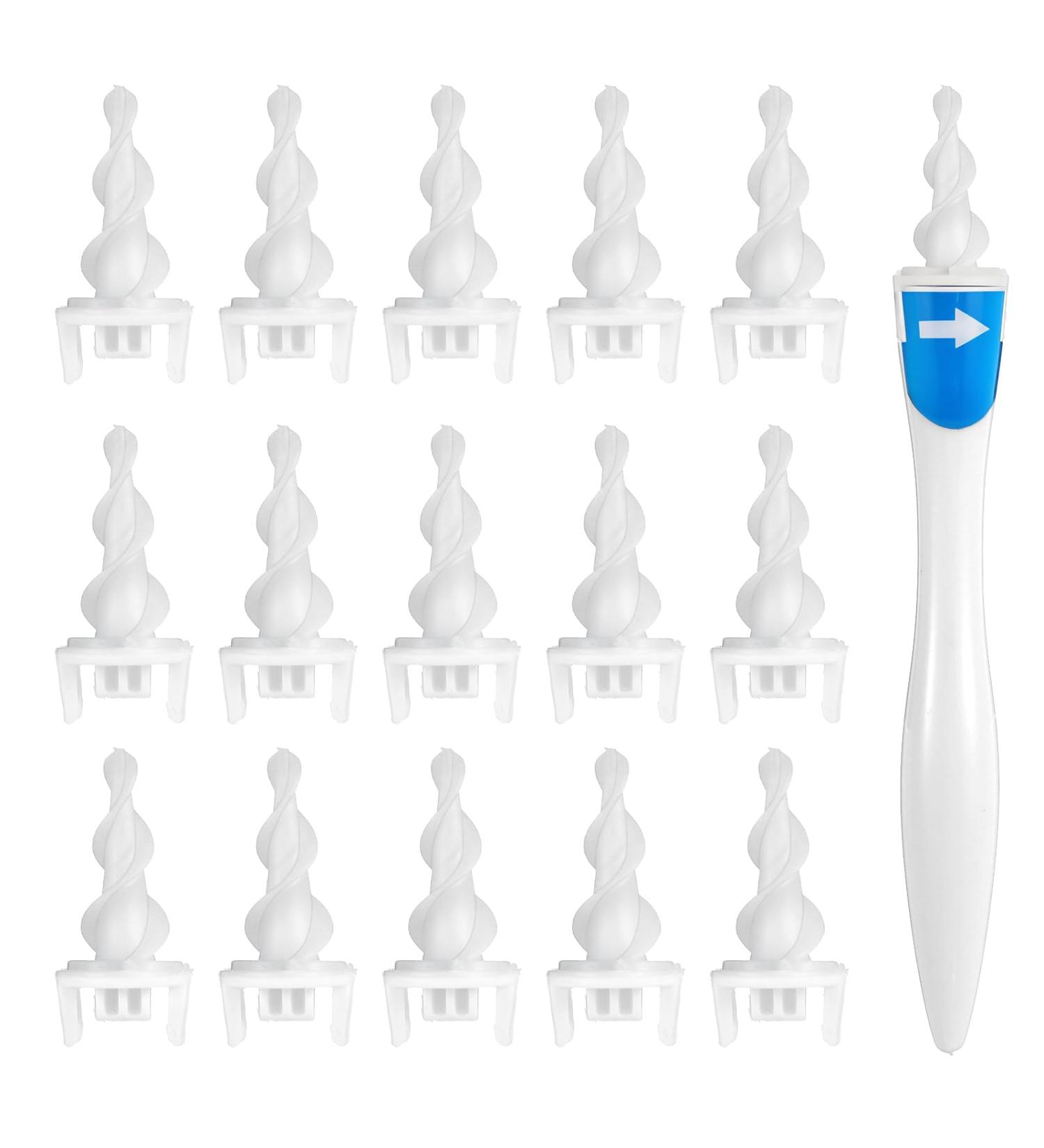 Earwax Removal Tools-Spiral Ear Wax Removal Kit Reusable Safe Ear Cleaner Kit with 16 Soft Flexible Silicone Replaceable Tips - Buy Online on GoSupps.com
