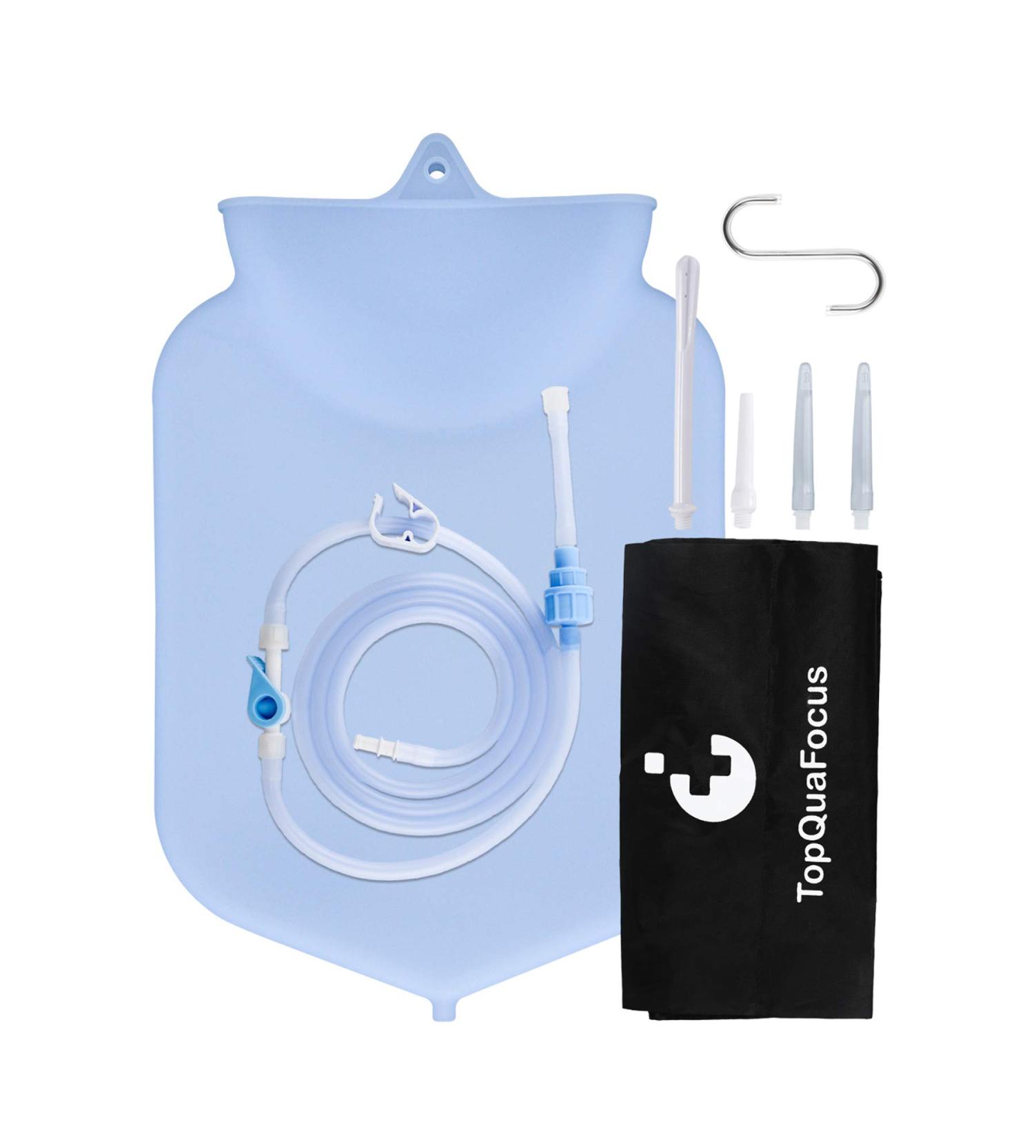 TopQuaFocus 4 Quart Large Enema Bag - Non-Toxic Silicone for Safe Coffee & Water Colon Cleanse | BPA & Phthalates Free (4 Liter - Buy Online on GoSupps.com