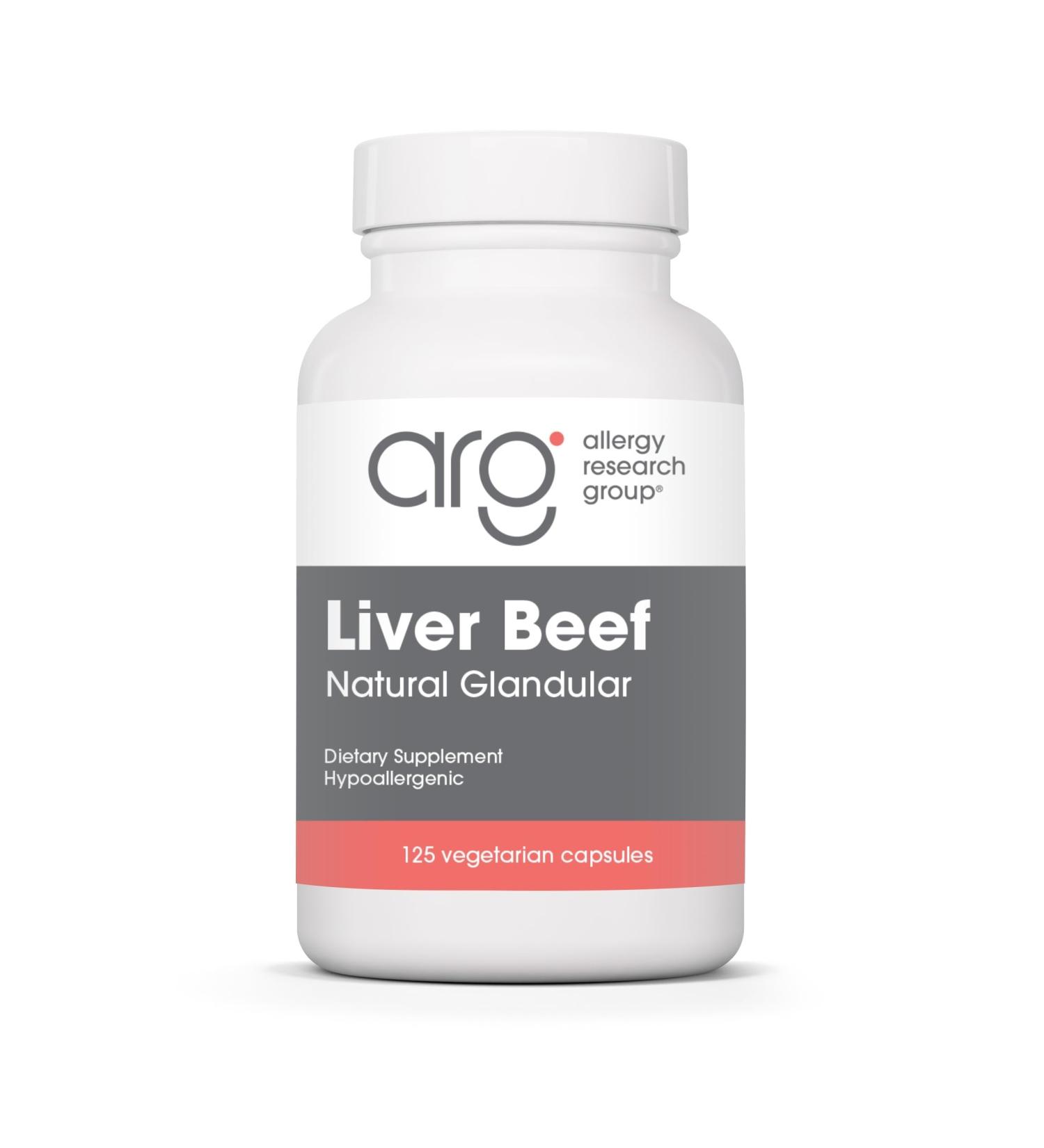 Allergy Research Group Beef Liver Supplement - Liver Function Support Grass-fed Liver Capsules 1000mg Glandular Liver Vitamins - 125 Count - Buy Online on GoSupps.com