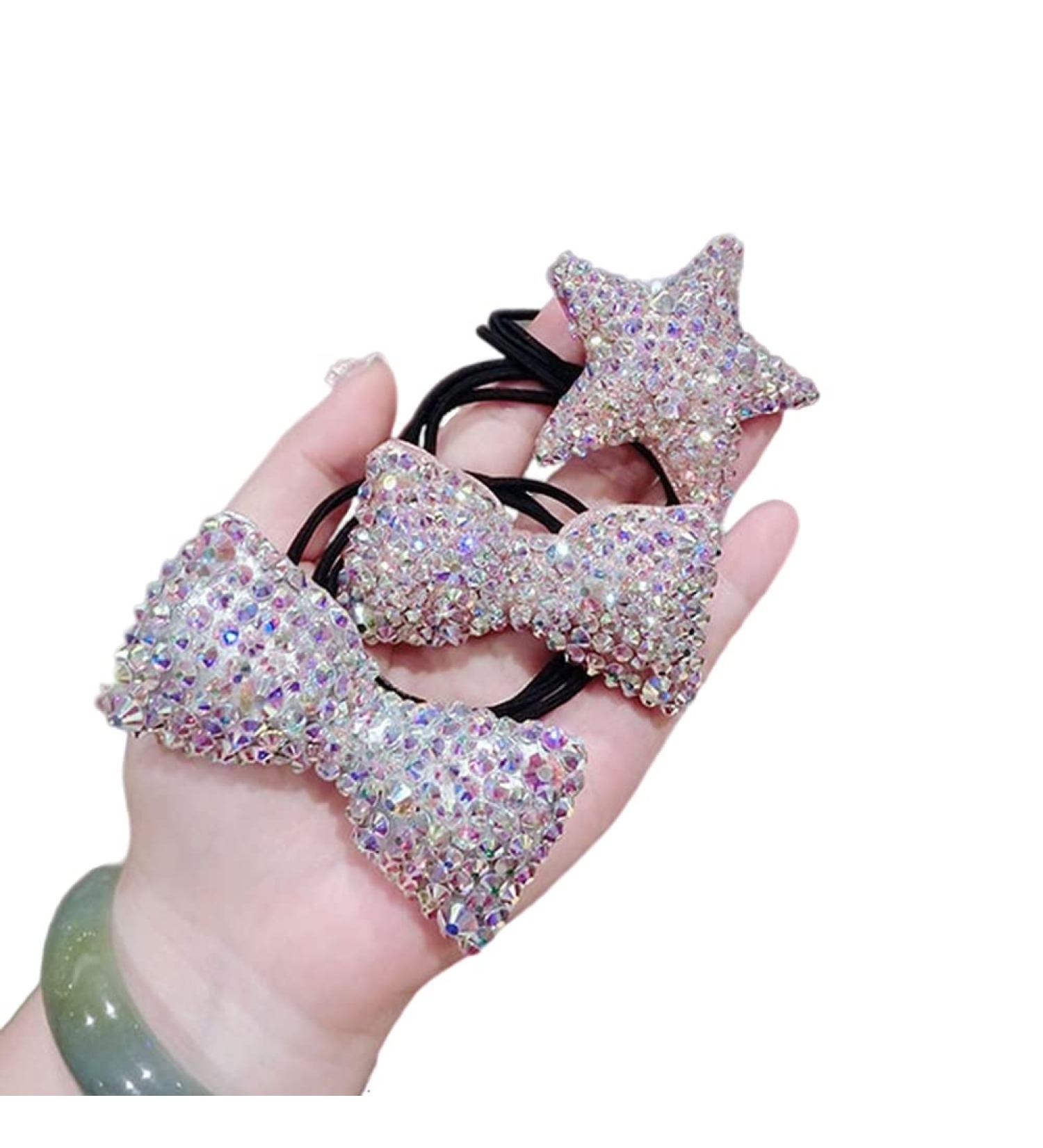 Xiwstar 2Pcs Luxury Bling Crystal Hair Bands | Rhinestone Bracelet Hair Bow Ties for Women & Girls - Buy Online on GoSupps.com