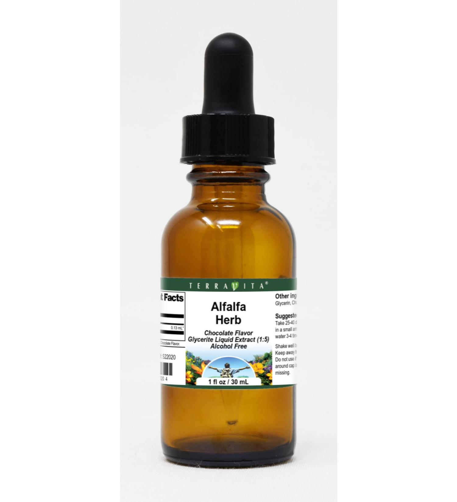 Alfalfa Herb Glycerite Liquid Extract (1:5) - Chocolate Flavored (1 oz ZIN: 522020) - Buy Online on GoSupps.com