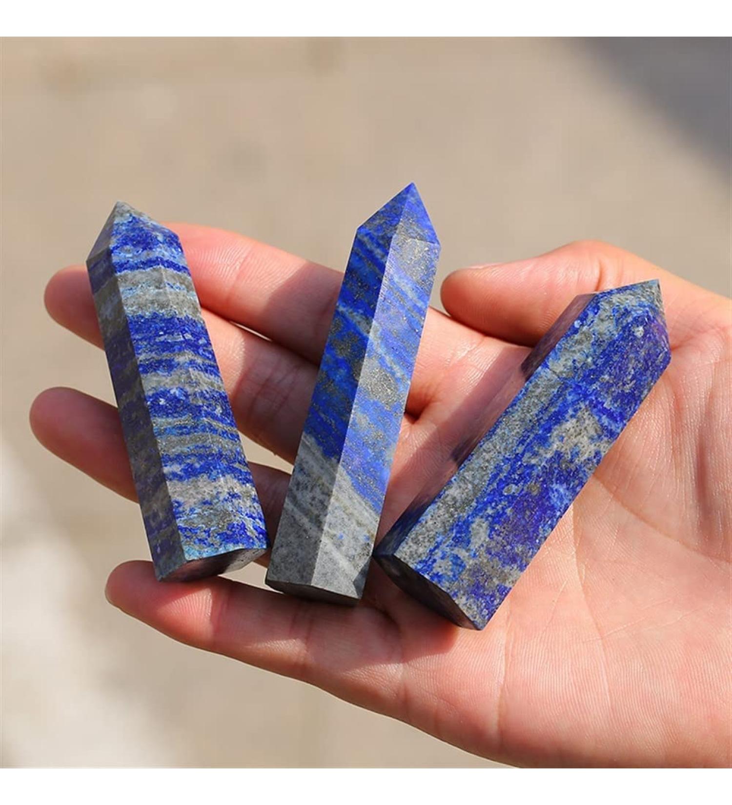 Stone Jewelry Natural Quartz Crystal Wand Point Lapis Lazuli Tower 80MM for Decoration 1PC Beautiful Natural Crystal Stone Crystal Stone Jewelry Full of Texture - Buy Online on GoSupps.com