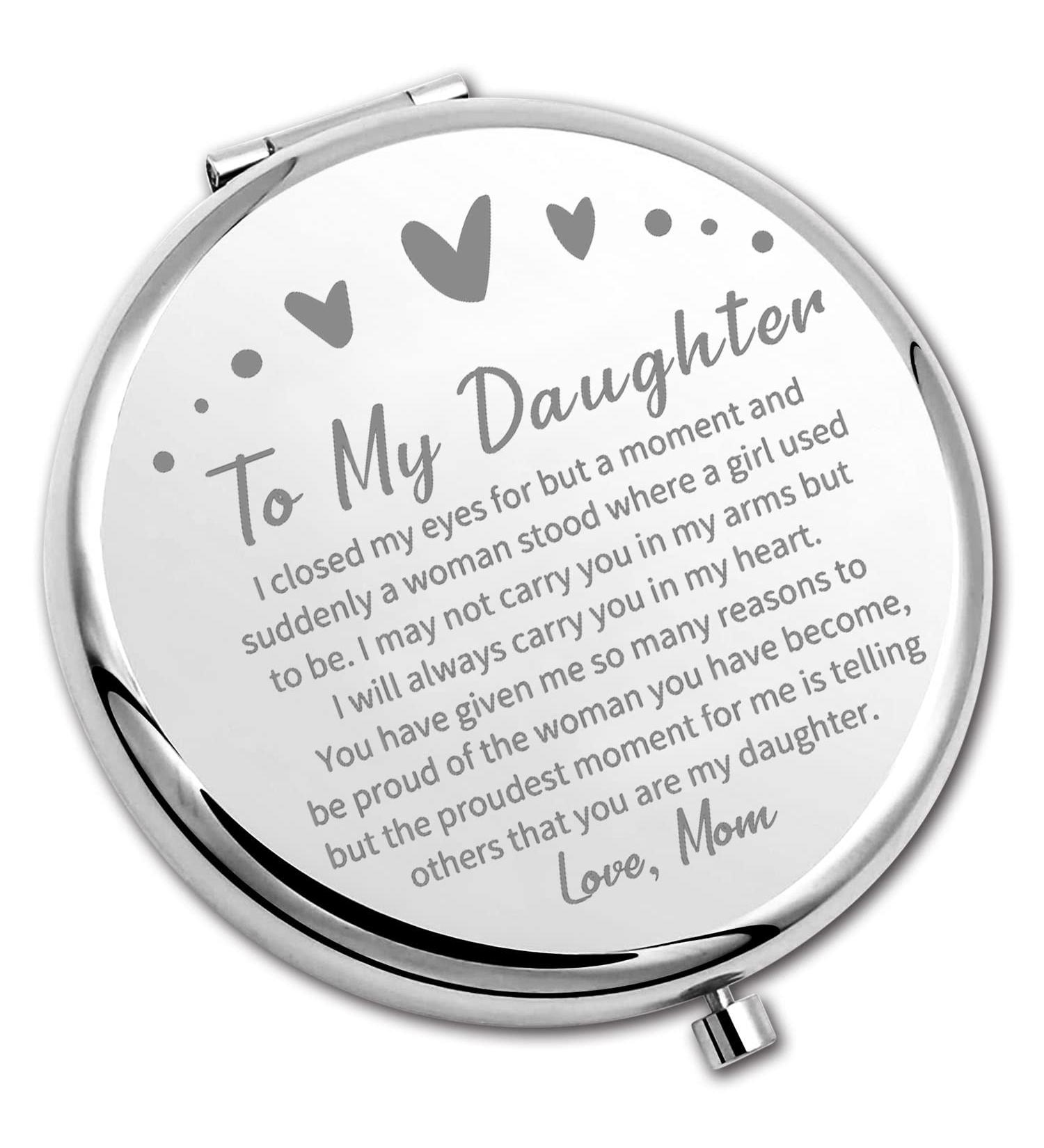 PLITI Daughter Compact Mirror from Mom/Dad | Graduation Inspirational Gift - Buy Online on GoSupps.com