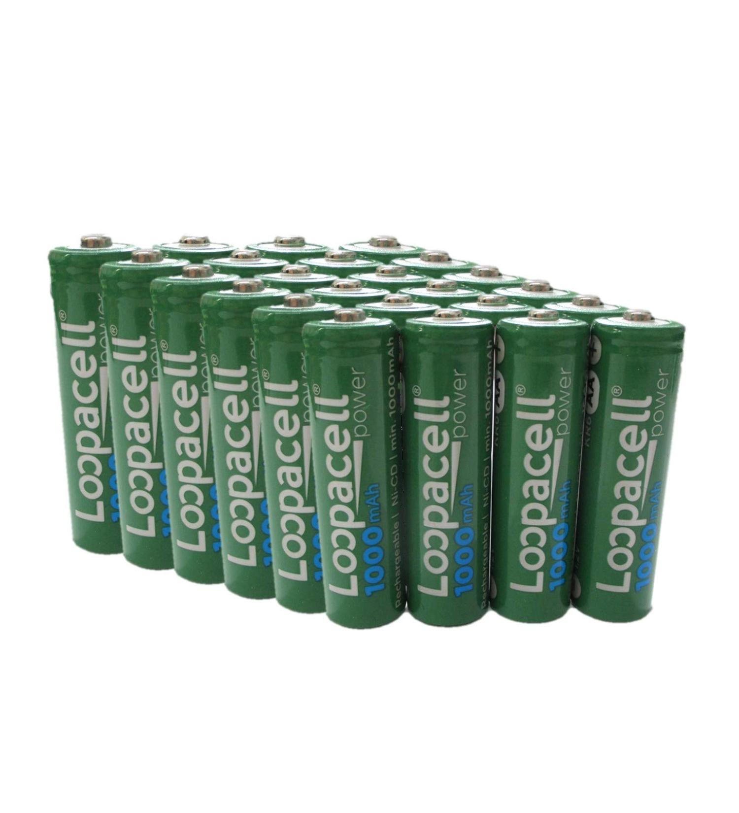 24 AA Rechargeable NiCD Battery 1.2V 1000mAh High Capacity AA Batteries for Solar Lights Garden Lights