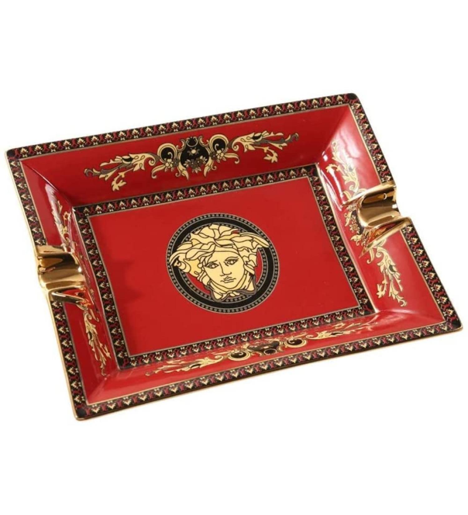 Ashtrays Ceramic Cigar Luxury Creative Cigar Household Living Room Rectangular Cigar Suitable for Office Living Room-Red - Buy Online on GoSupps.com