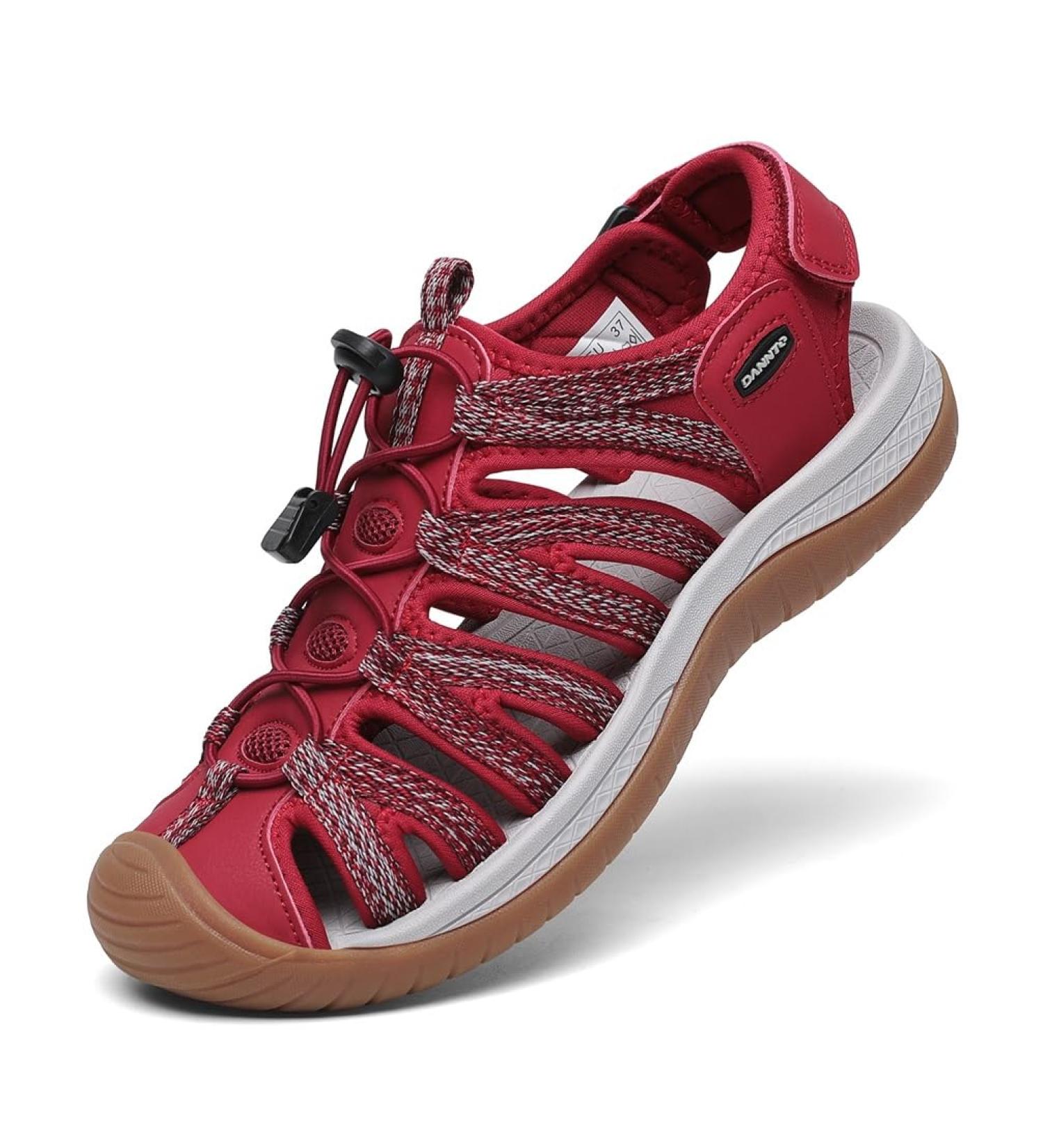 DANNTO Women's Trekking Sports Sandals - Closed Rubber Hiking Sandals for Summer Travel - Pink - EU Size 41 - Buy Online on GoSupps.com