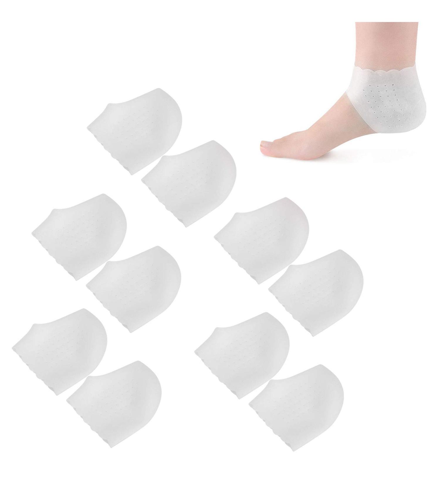 5 Pair Heel Protectors for Shoes Moisturizing Heel Socks Heel Pads Cushion Protectors Moisturizing Heel Protective Cover Wrap for Women to Heal and Treat Dry Cracked Heels(White) - Buy Online on GoSupps.com