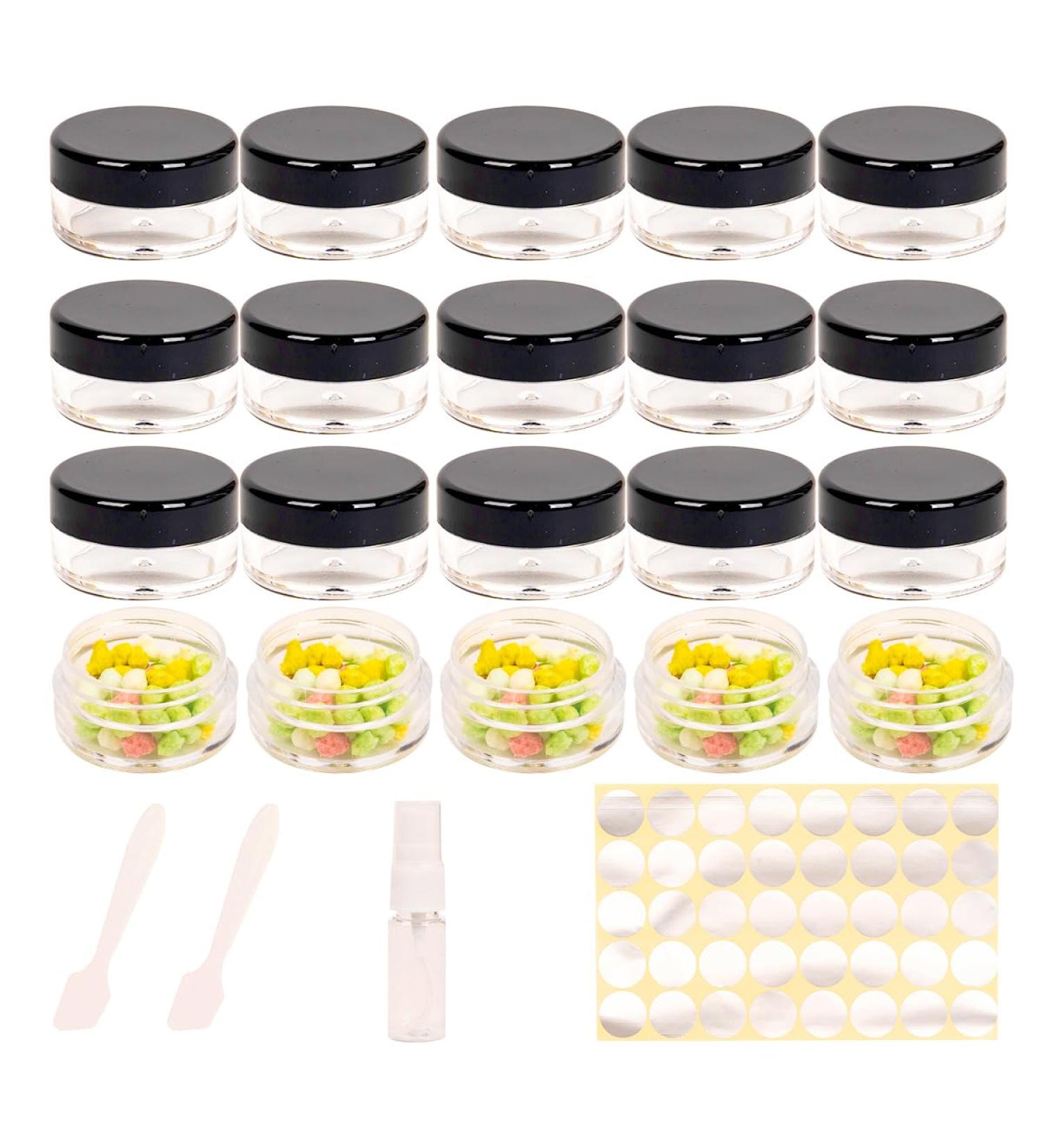 20 Black 10ml Jars with Lids - Perfect for Lip Balm Creams & Crafts | Empty Storage Solutions - Buy Online on GoSupps.com