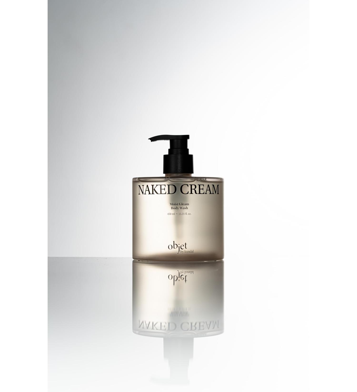 KUNDAL Objet Moist Gleam Body Wash Hydrating Glow Skin with Hyaluronic Acid & Ceramide pH Balanced Formula Luxury Fragrance Santal Rose 15.21 fl. oz (450ml) (Naked Cream)