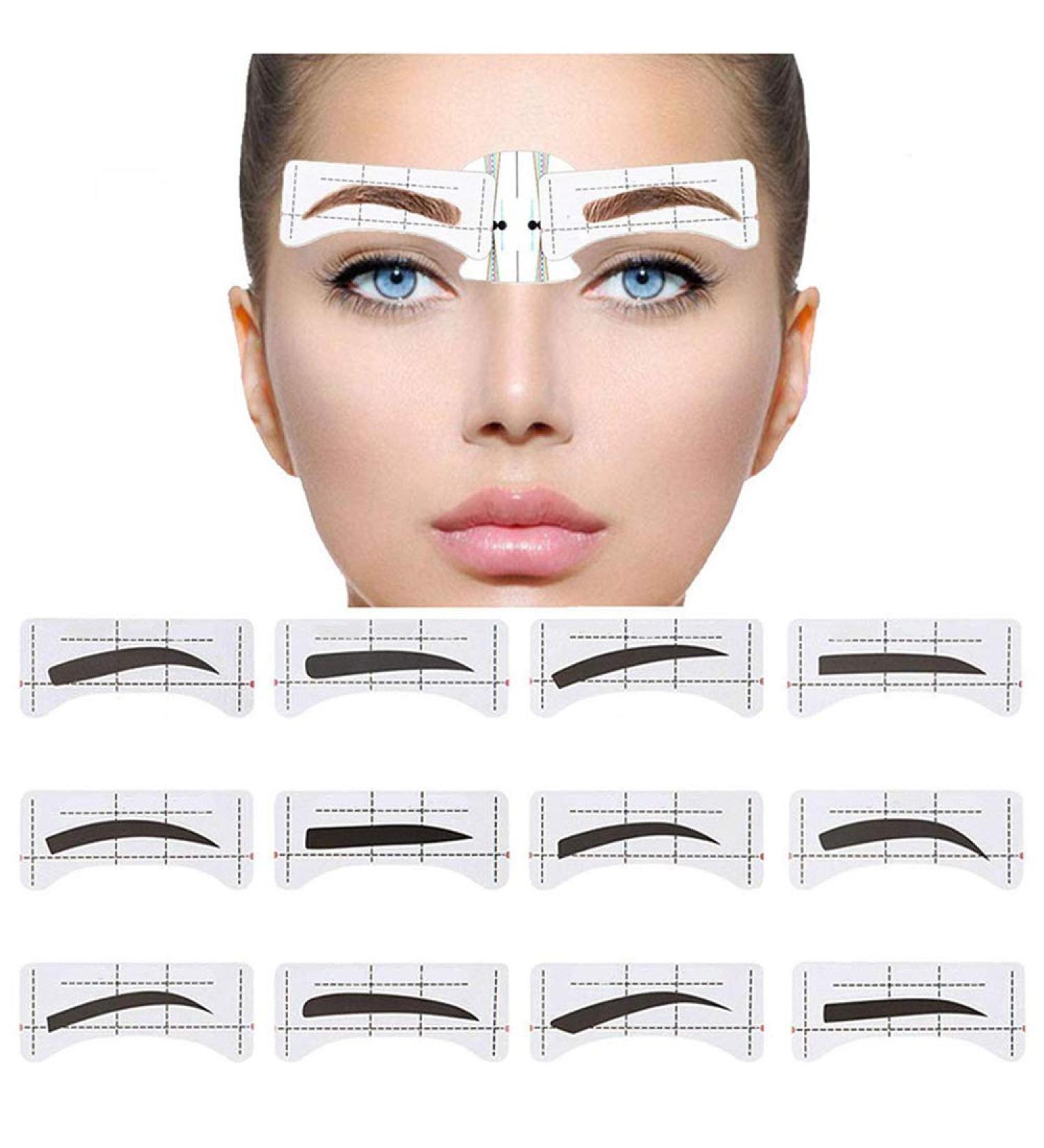 EBANKU 96Pcs Eyebrow Stencil Kit | 48 Pairs Shape Stickers & Grooming Templates - Buy Online on GoSupps.com
