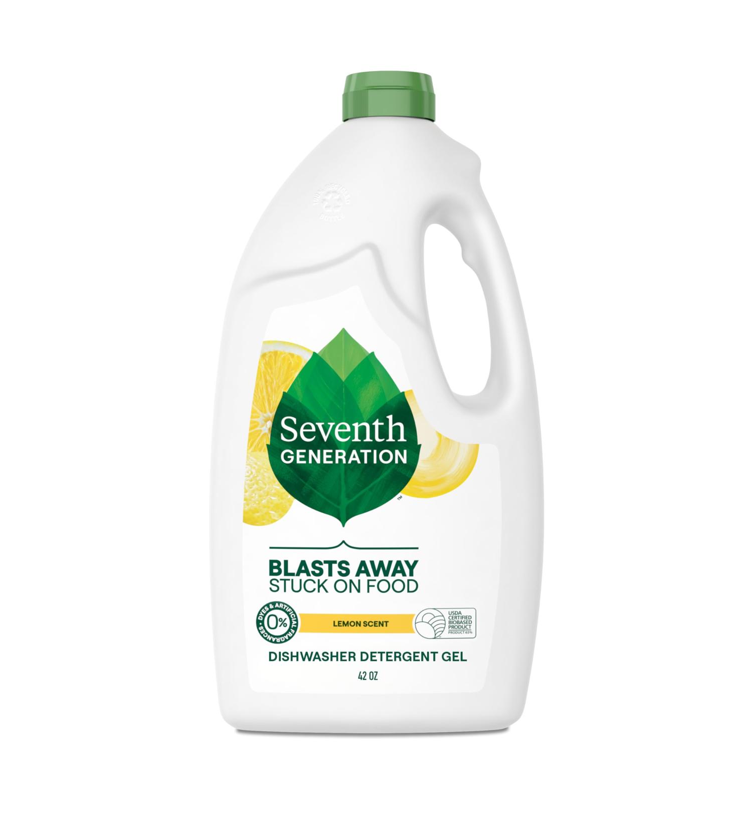 Seventh Generation Dishwasher Detergent Liquid Gel - Lemon Scent 42 Oz | Powers Away Stuck-On Food | Eco-Friendly | International Shipping - Buy Online on GoSupps.com
