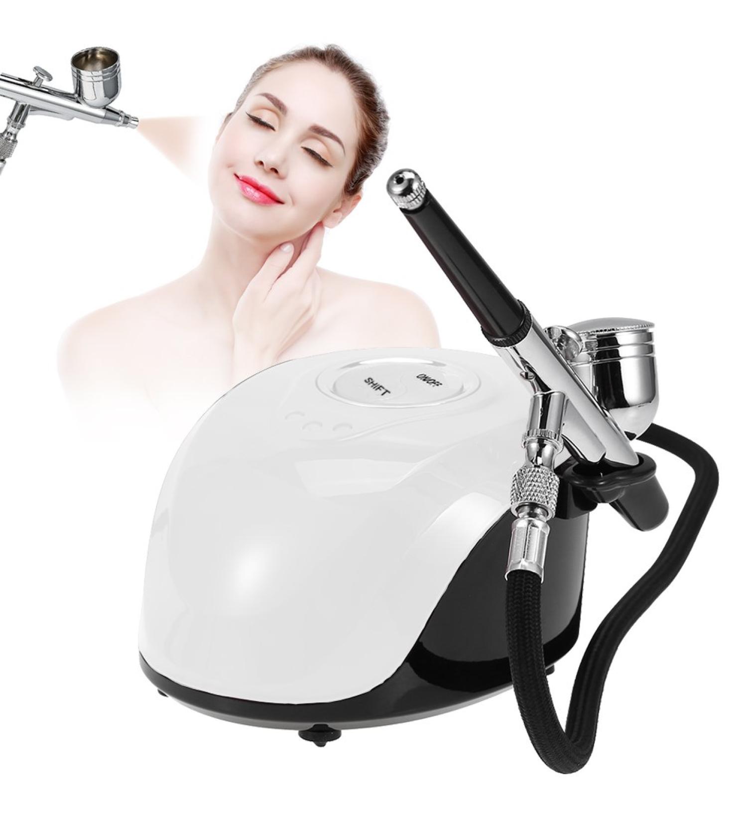 3-Level Pressure Adjustable Airbrush Makeup System Kit for Face & Nail Art - White - Buy Online on GoSupps.com