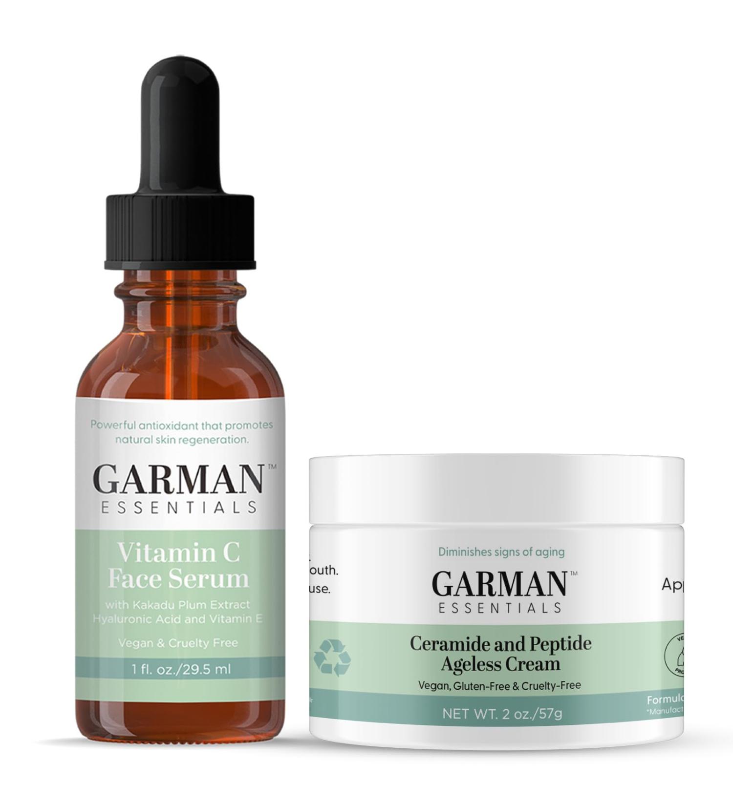 Buy Ceramide & Peptide Anti-Aging Cream & Vitamin C Serum for Dark Spots Fine Lines - International Shipping Available - Buy Online on GoSupps.com